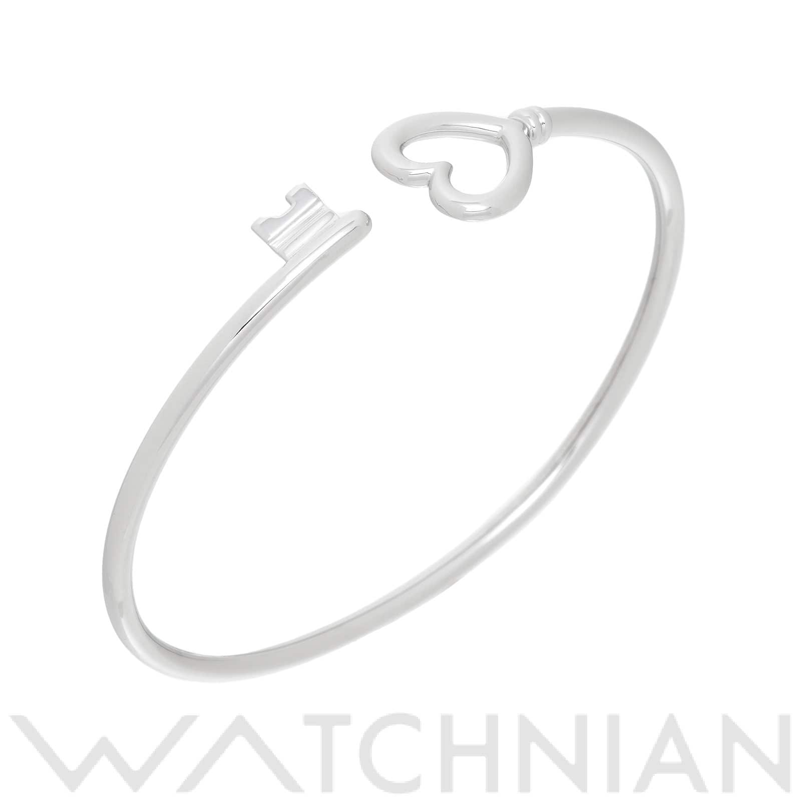 ティファニー ハート キー バングル K18ホワイトゴールド WG レディース ジュエリー 【中古】【jewelry】