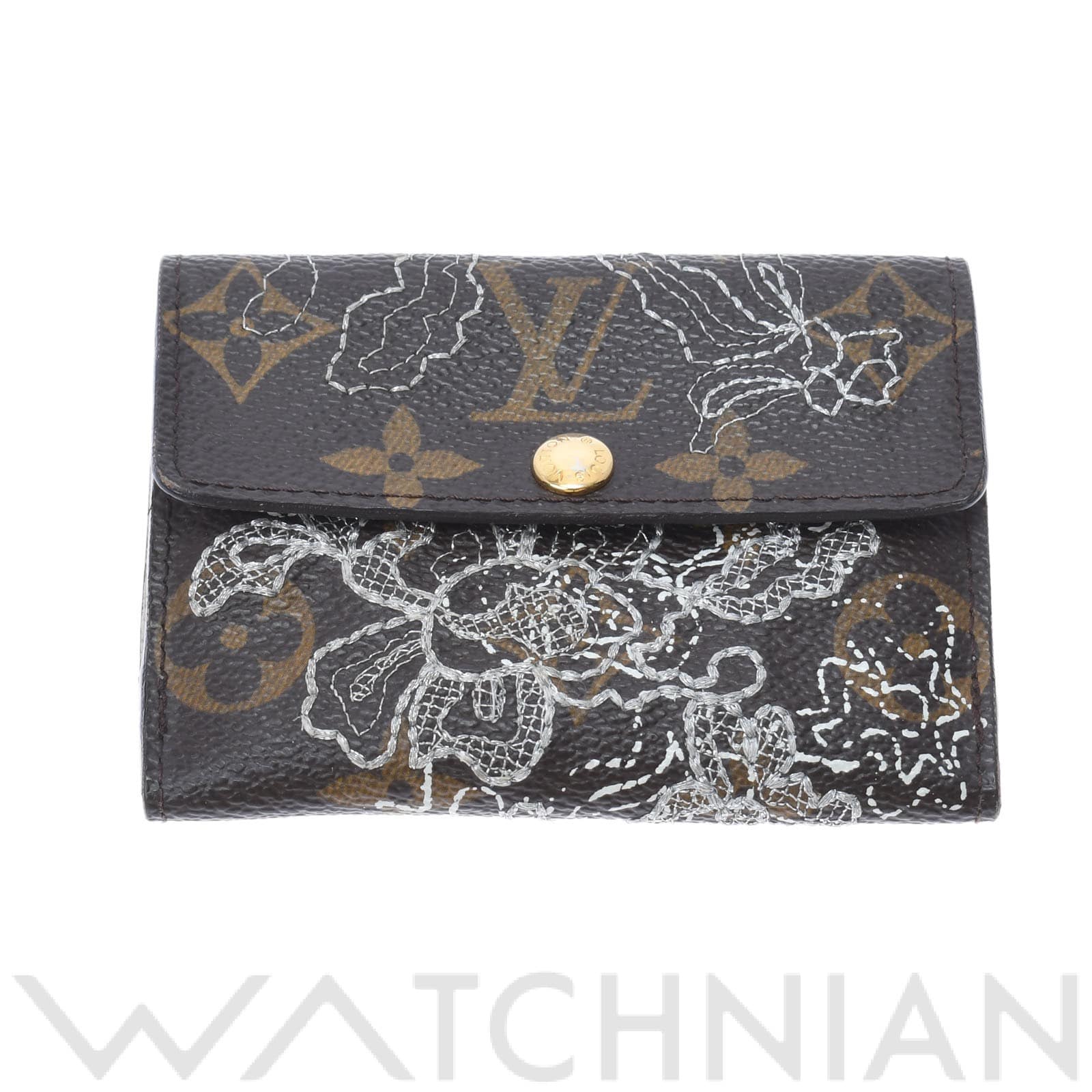 ルイ ヴィトン モノグラムダンテェル ラドロー 刺繍 アルジャン M53592 モノグラムキャンバス レディース 財布 【中古】【purse】