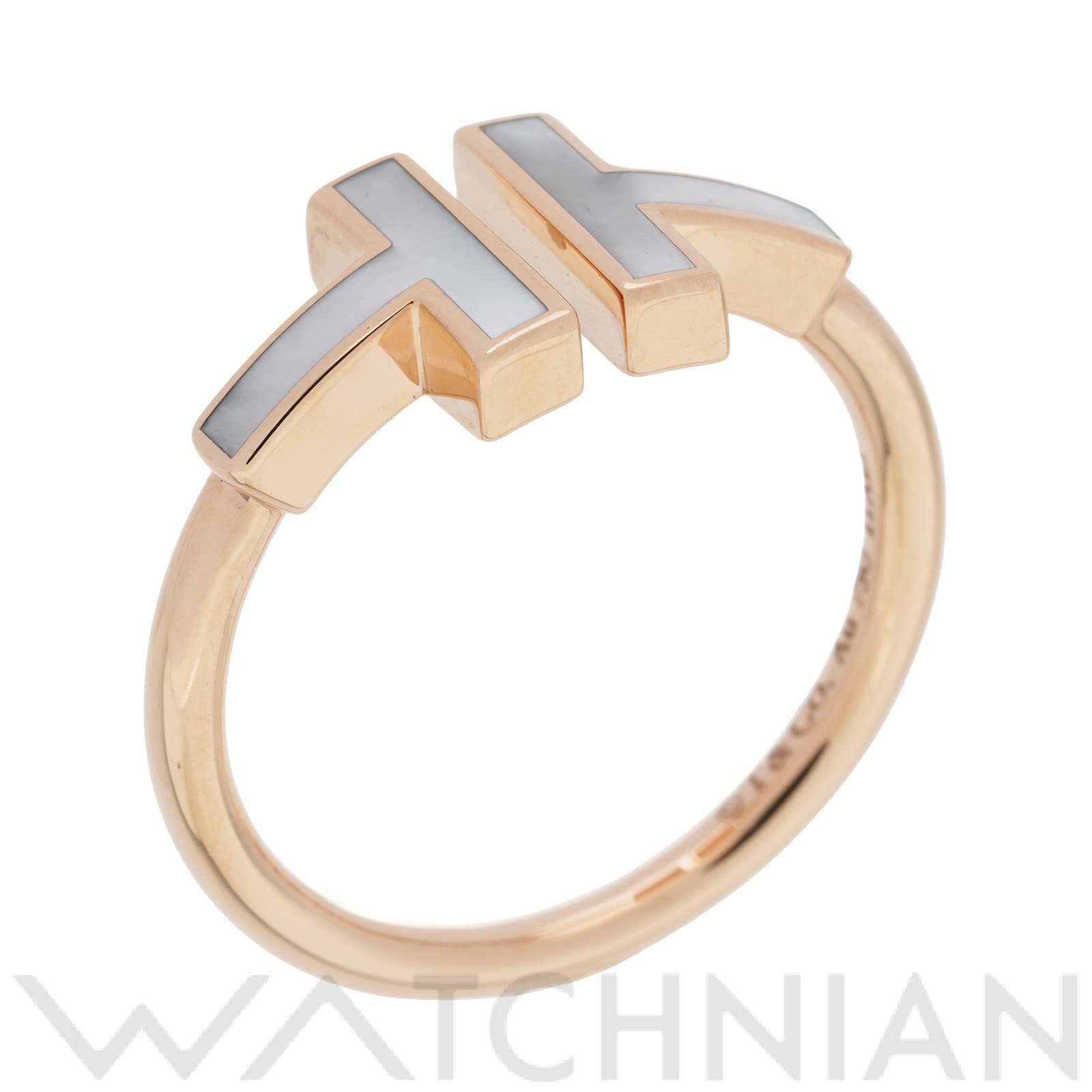 ティファニー Tワイヤー リング　約12号 K18ピンクゴールド PG/ホワイトシェル レディース ジュエリー 【中古】【jewelry】