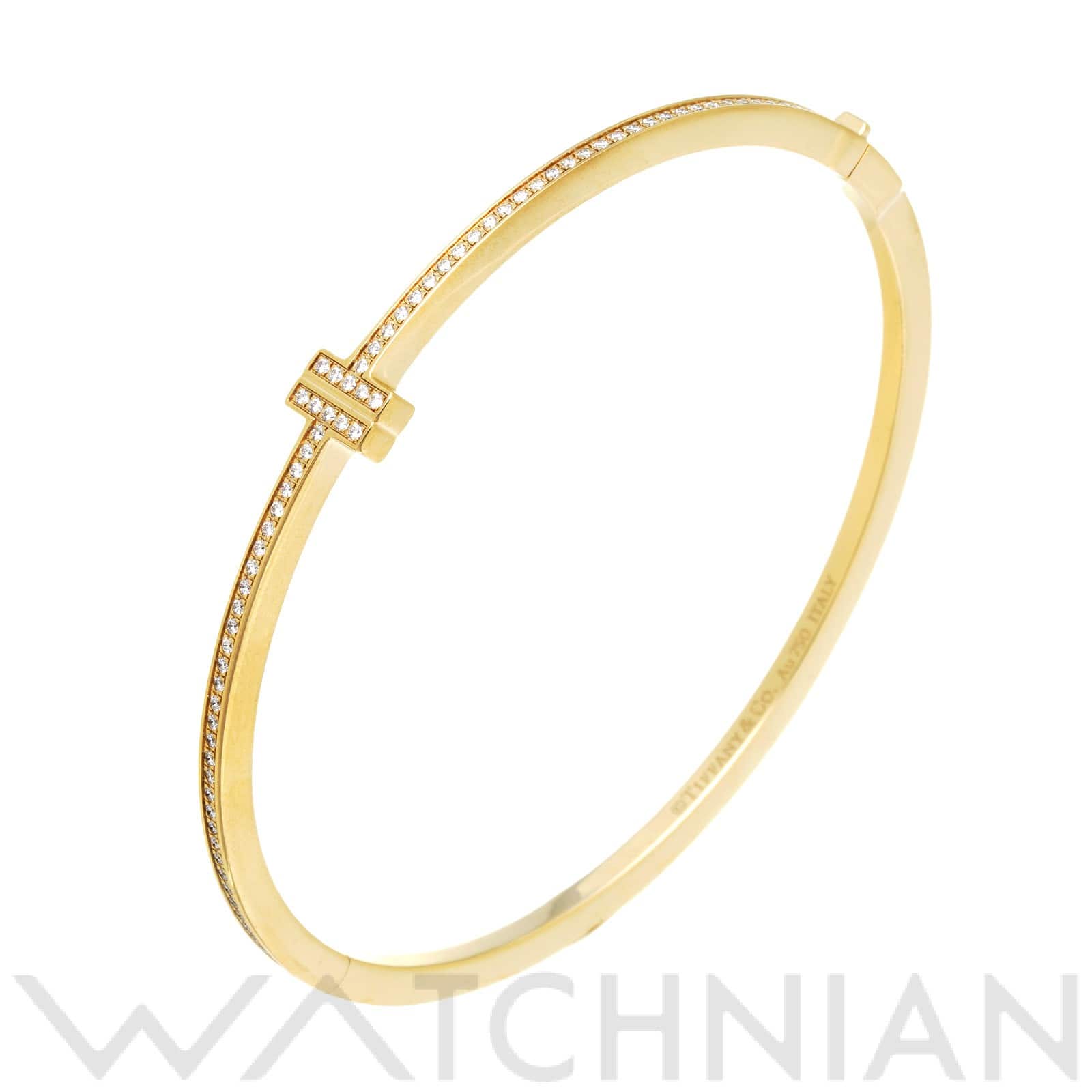ティファニー Tヒンジ ワイヤー バングル K18イエローゴールド YG/ダイヤモンド レディース ジュエリー 【中古】【jewelry】