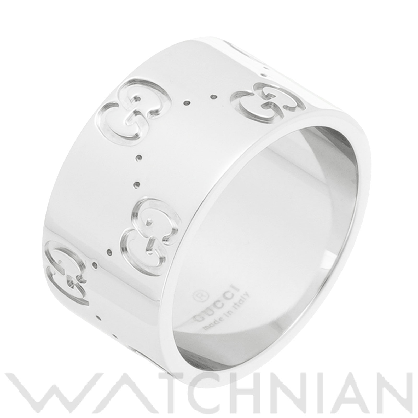 グッチ アイコン ワイド リング　#7(約7号) K18ホワイトゴールド WG レディース ジュエリー 【中古】【jewelry】