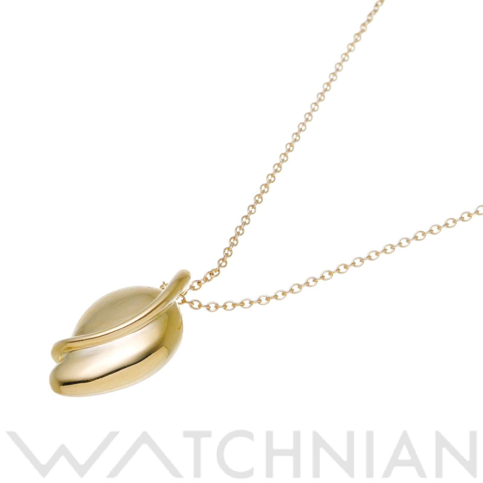 ティファニー エルサ・ペレッティ リーフ ペンダント ネックレス K18イエローゴールド YG レディース ジュエリー 【中古】【jewelry】