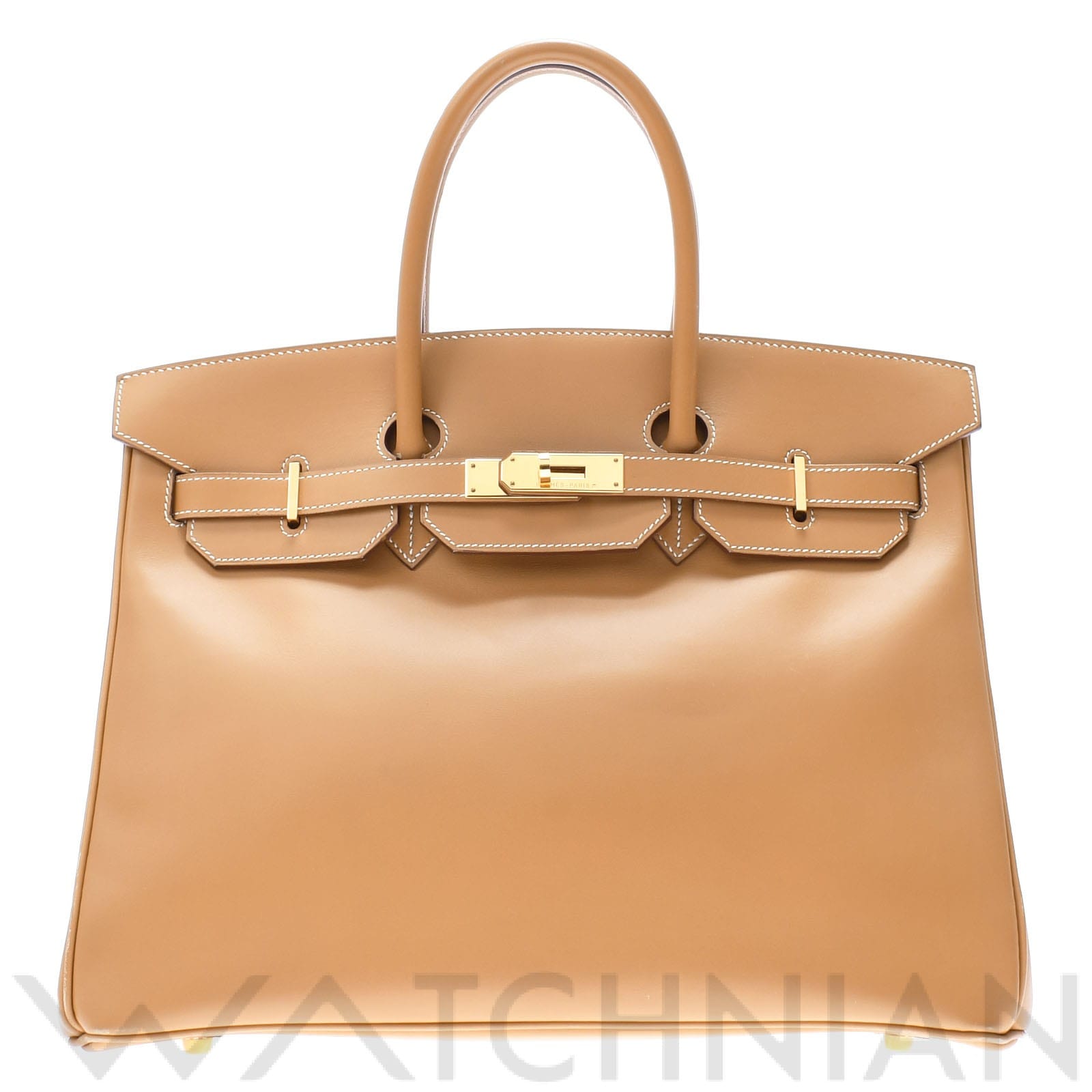 エルメス バーキン 35 ナチュラル/ゴールド金具 ヴォーシャモニー ユニセックス バッグ 【中古】【bag】