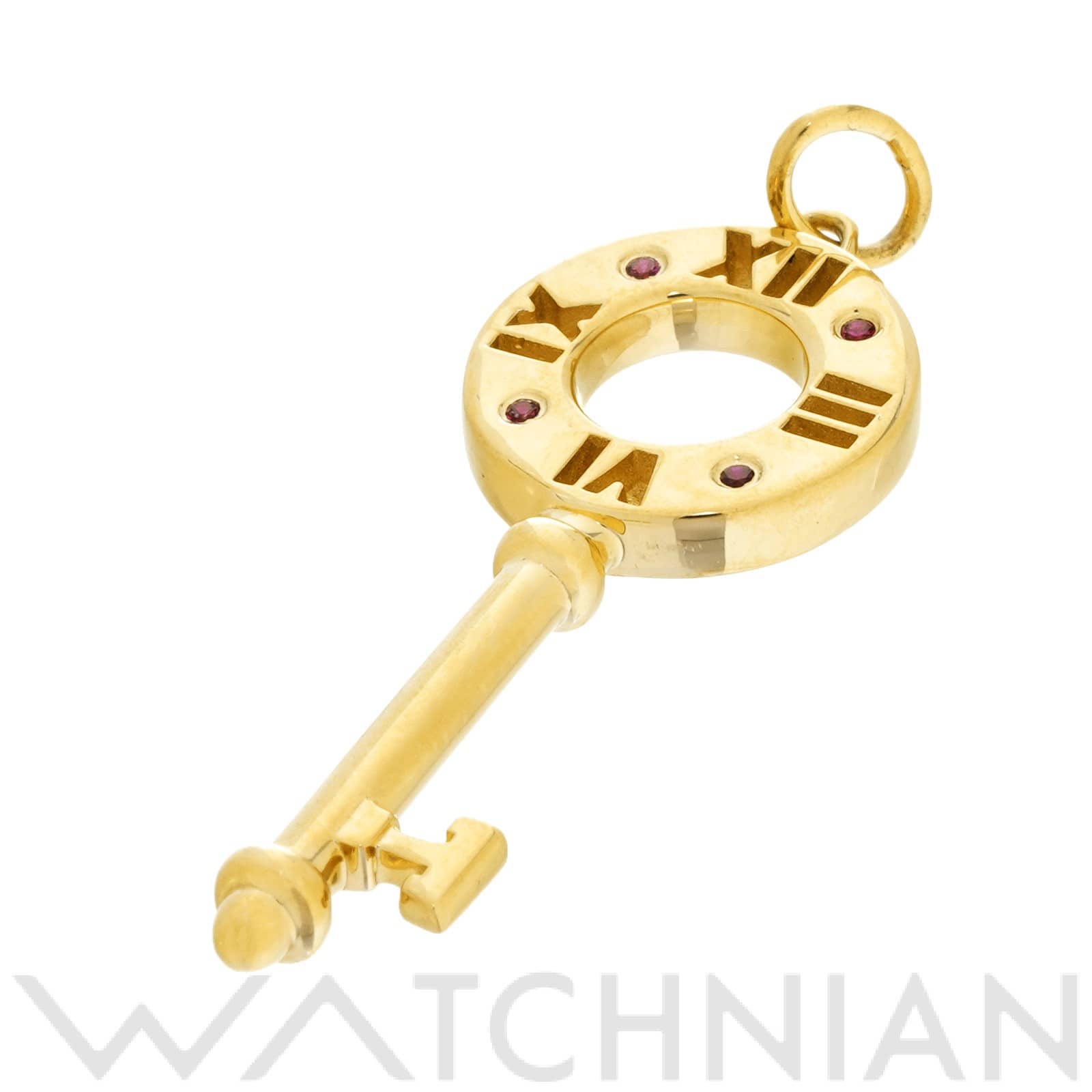 ティファニー アトラス ピアスド キー ペンダントトップ  K18イエローゴールド YG/ルビー レディース ジュエリー 【中古】【jewelry】