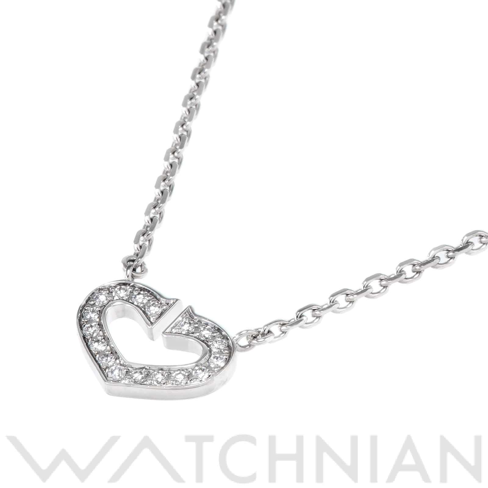 カルティエ Cハート ネックレス K18ホワイトゴールド WG/ダイヤモンド レディース ジュエリー 【中古】【jewelry】
