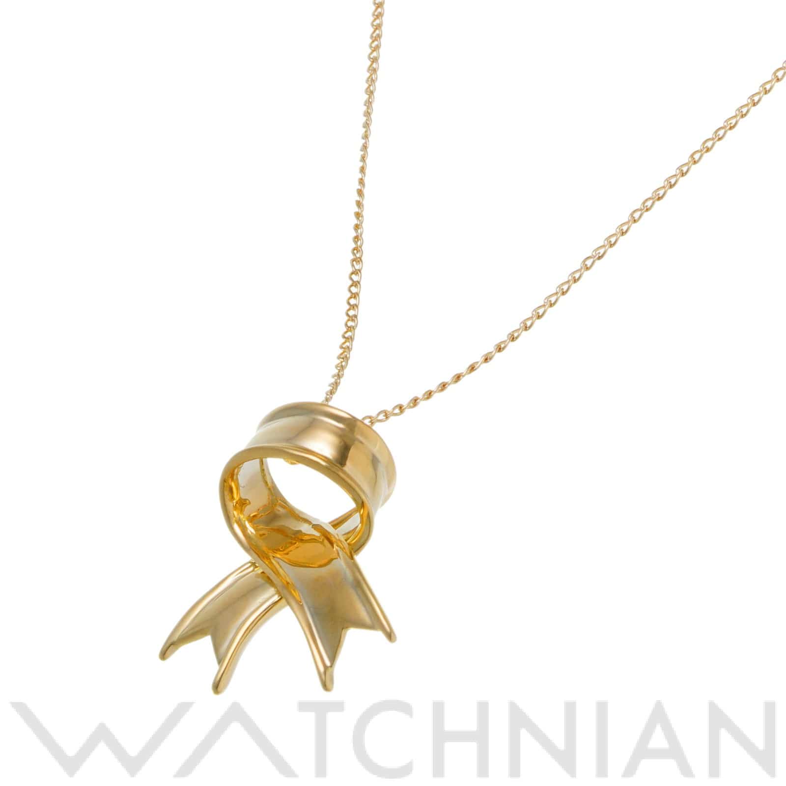 ティファニー リボン ペンダント ネックレス K18イエローゴールド YG レディース ジュエリー 【中古】【jewelry】