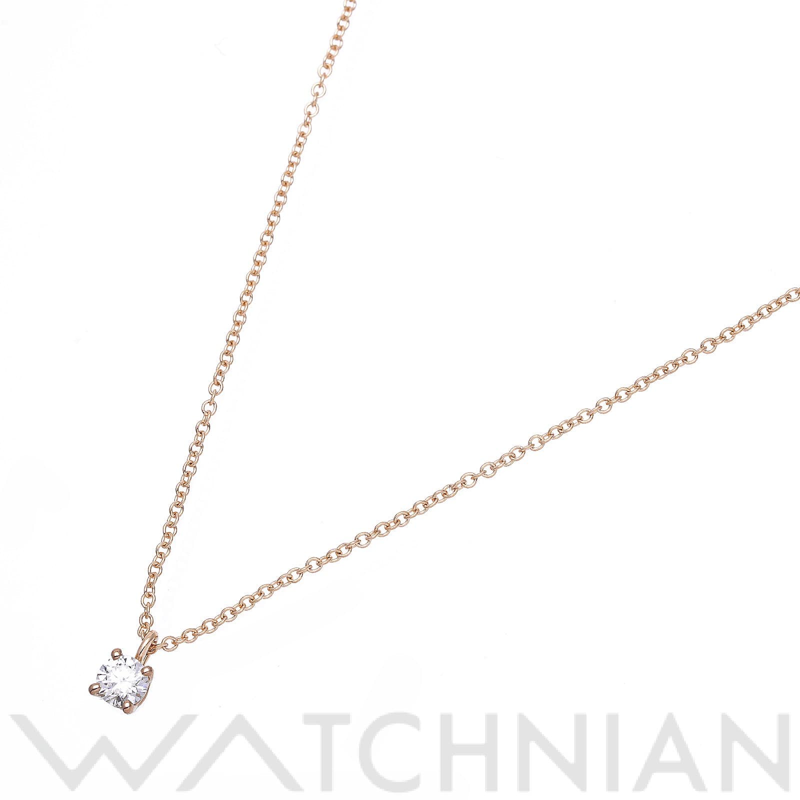 ティファニー ソリティア ペンダント ネックレス K18ピンクゴールド PG/ダイヤモンド レディース ジュエリー 【中古】【jewelry】