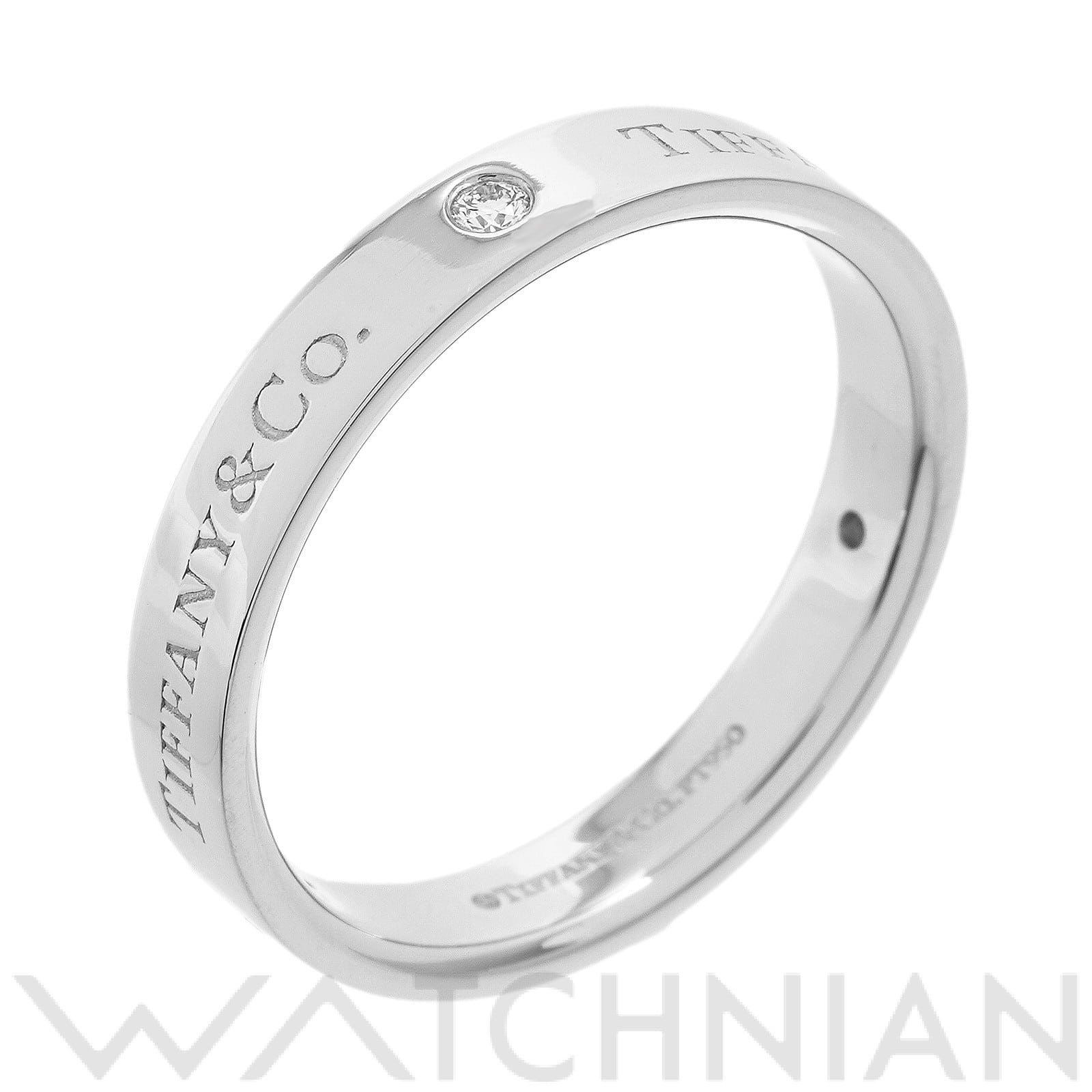ティファニー フラットバンド リング　約22号 Pt950プラチナ/ダイヤモンド ユニセックス ジュエリー 【中古】【jewelry】