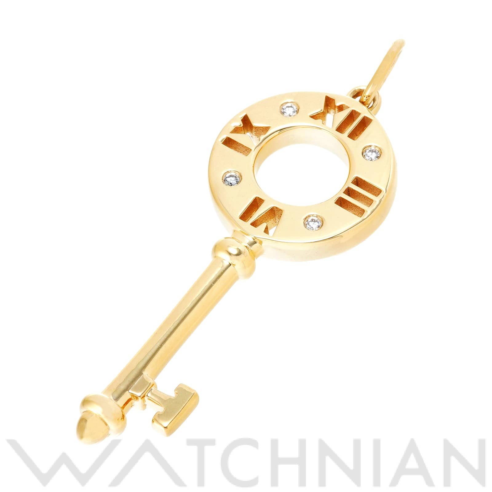 ティファニー アトラス キー ペンダントトップ  K18イエローゴールド YG/ダイヤモンド レディース ジュエリー 【中古】【jewelry】