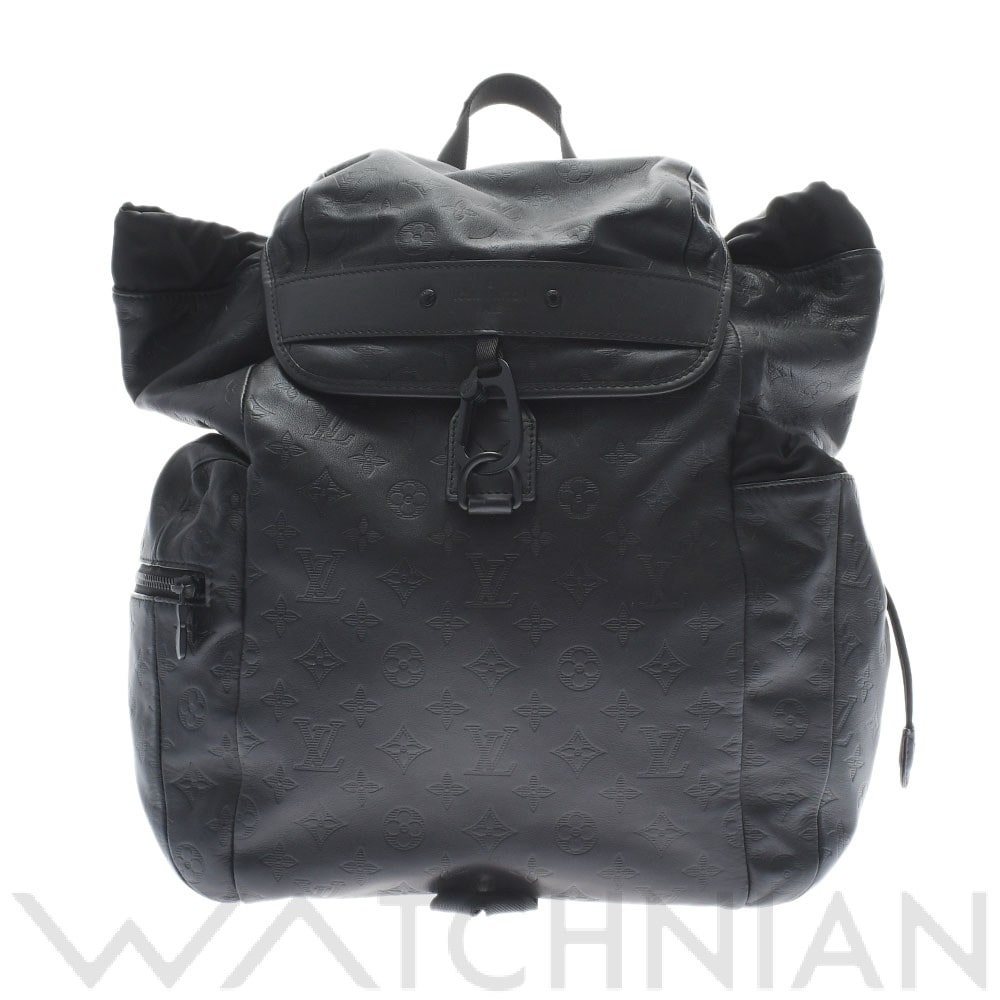 ルイ ヴィトン モノグラムシャドウ ディスカバリー バックパック 黒 M43680 レザー メンズ バッグ 【中古】【bag】