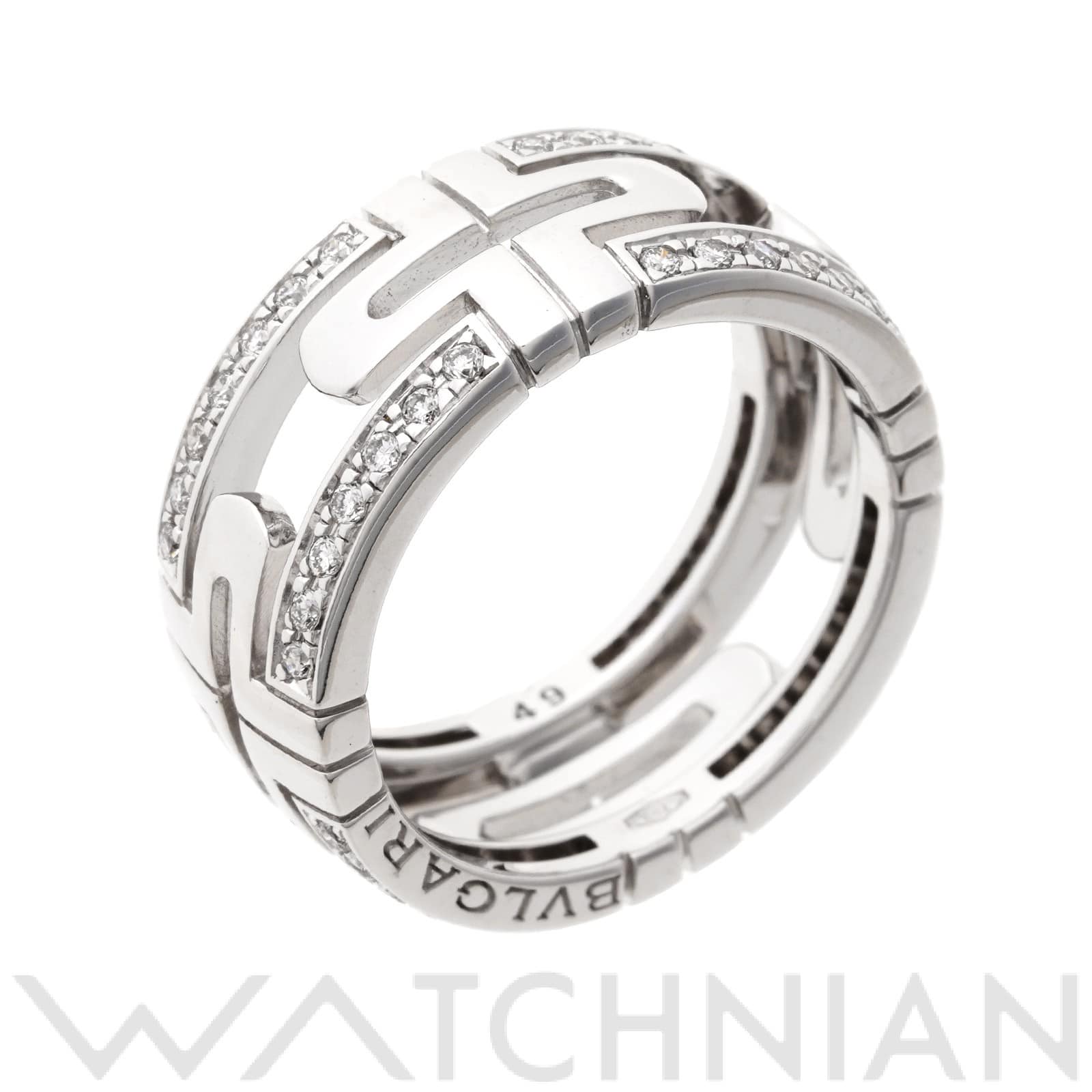 ブルガリ パレンテシ リング　#49(約9号) K18ホワイトゴールド WG/ダイヤモンド レディース ジュエリー 【中古】【jewelry】