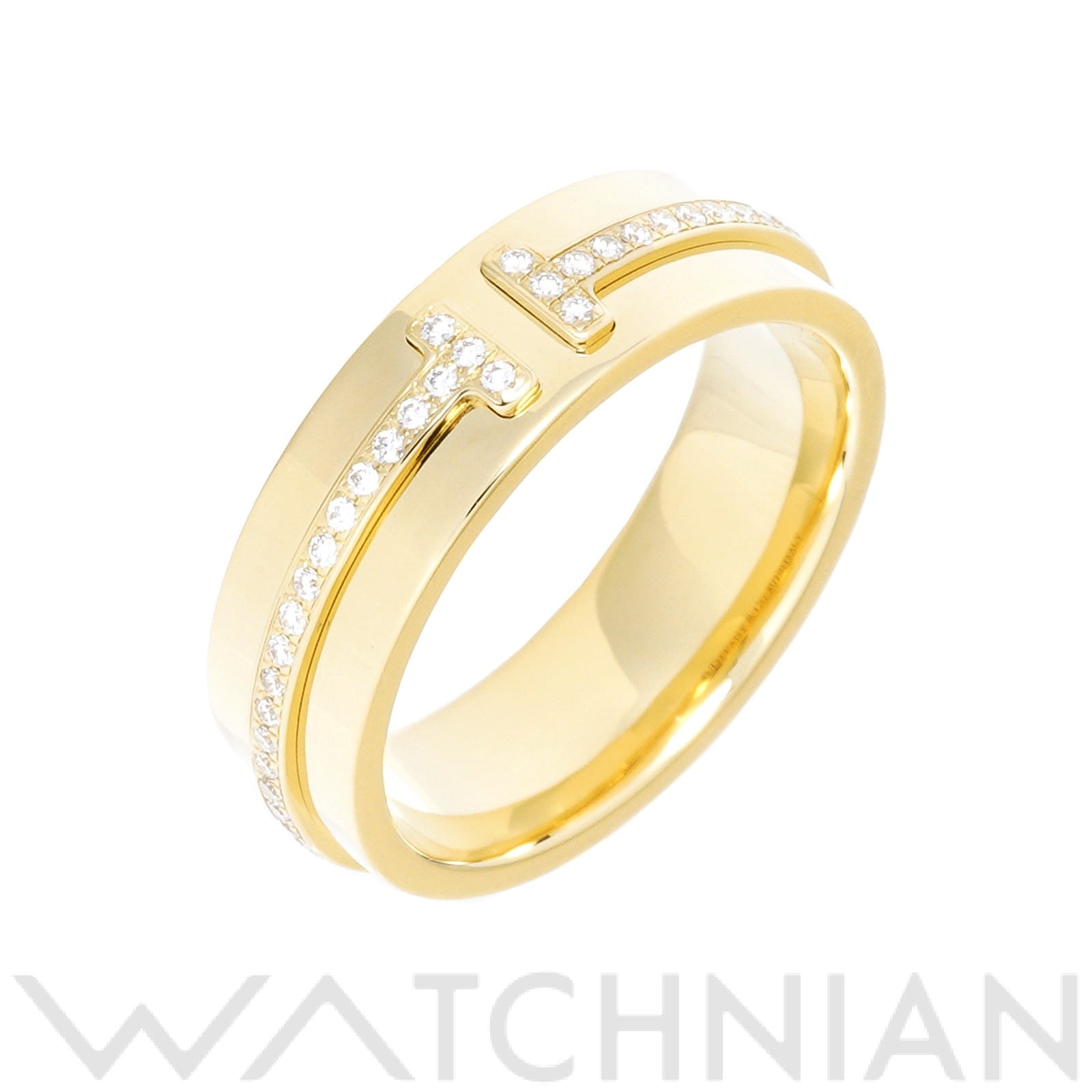 ティファニー T TWO リング　約8号 K18イエローゴールド YG/ダイヤモンド レディース ジュエリー 【中古】【jewelry】