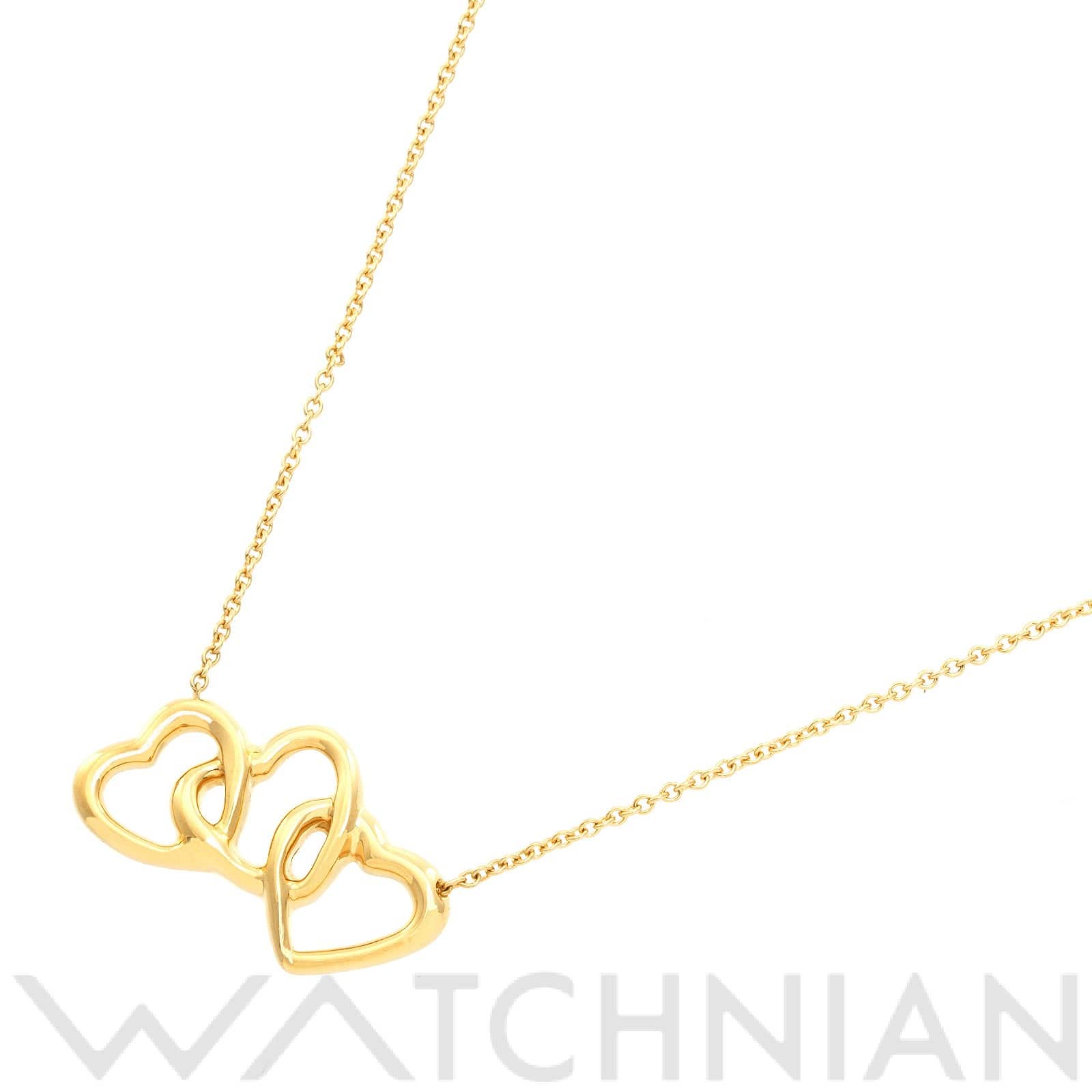 ティファニー トリプルハート ペンダント ネックレス K18イエローゴールド YG レディース ジュエリー 【中古】【jewelry】