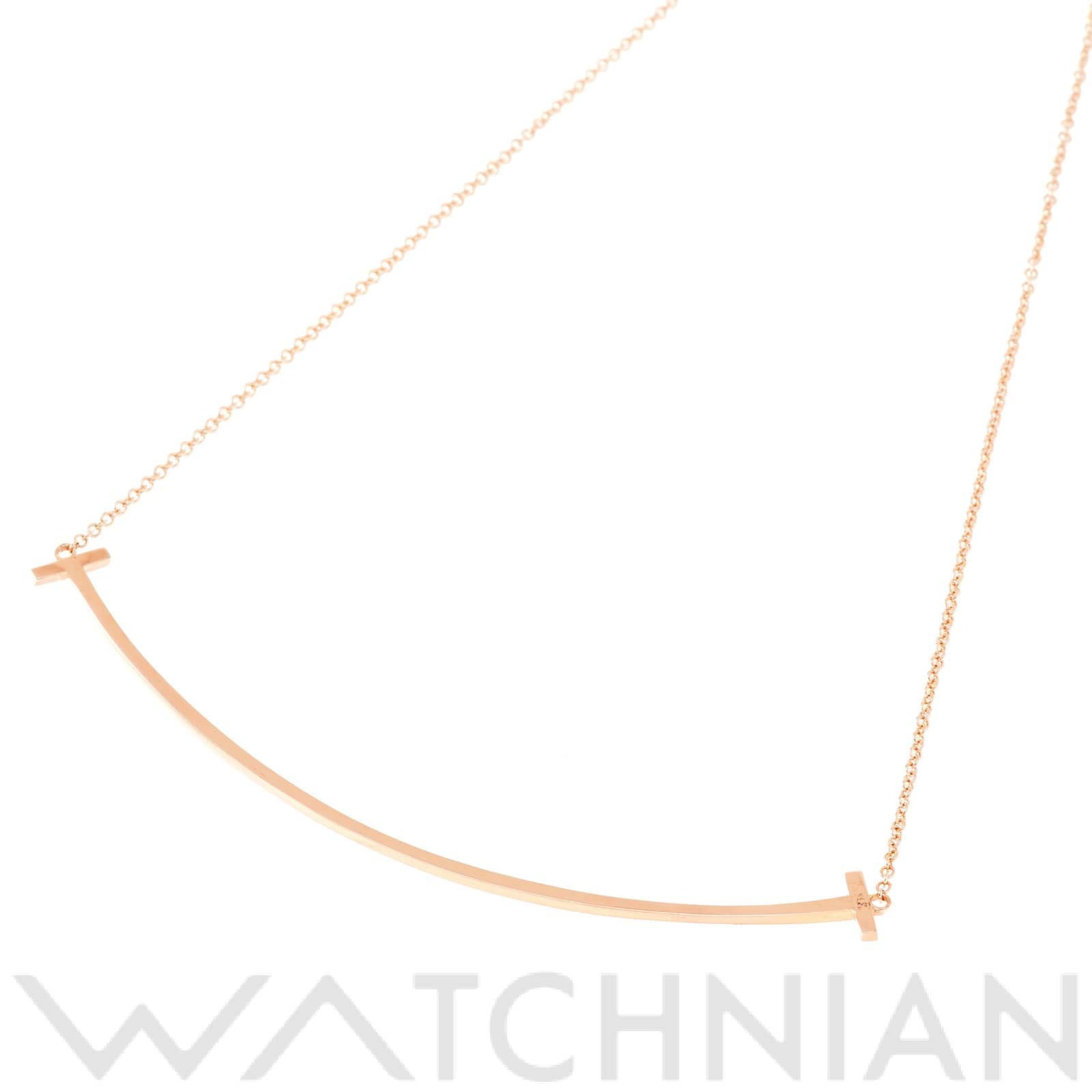 ティファニー Tスマイル ペンダント ネックレス ラージ K18ピンクゴールド PG レディース ジュエリー 【中古】【jewelry】