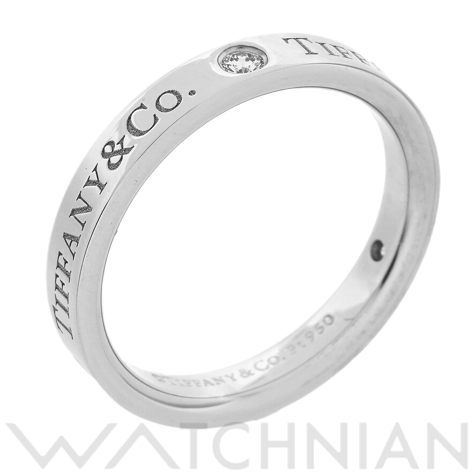 ティファニー フラットバンド リング　約9号 Pt950プラチナ/ダイヤモンド レディース ジュエリー 【中古】【jewelry】