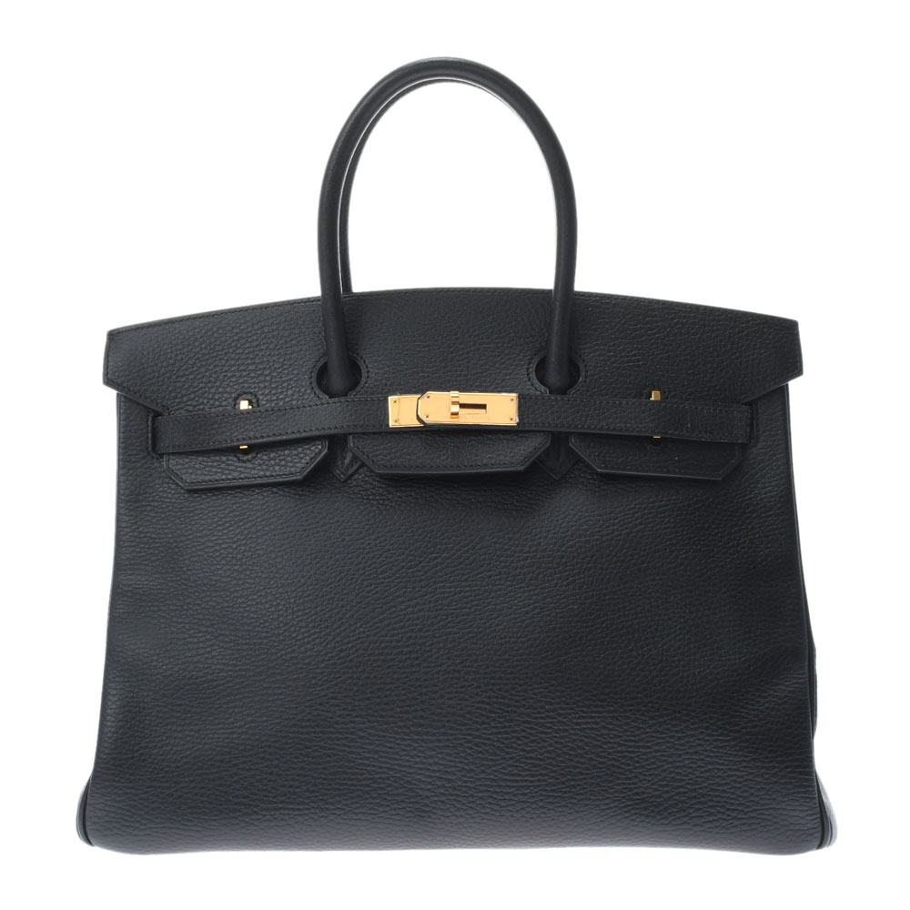 エルメス バーキン 35 ブラック/ゴールド金具 アルデンヌ ユニセックス バッグ 【中古】【bag】