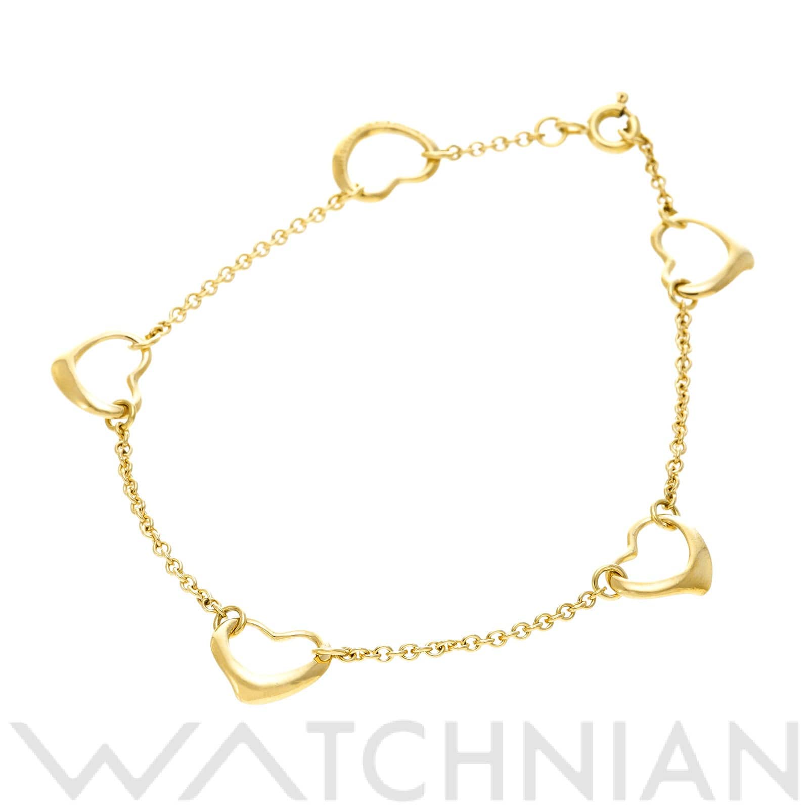 ティファニー オープンハート ブレスレット K18イエローゴールド YG レディース ジュエリー 【中古】【jewelry】
