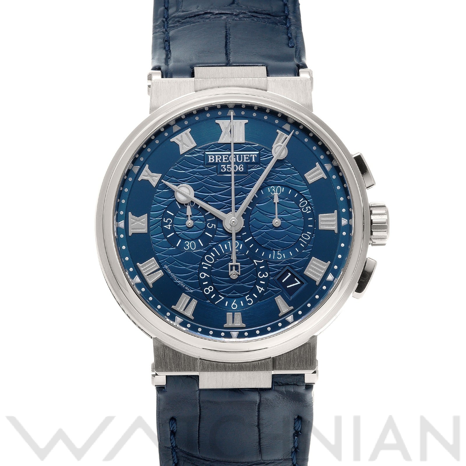 ブレゲ マリーン クロノグラフ 5527BB/Y2/9WV ブルー メンズ 時計 【中古】【wristwatch】