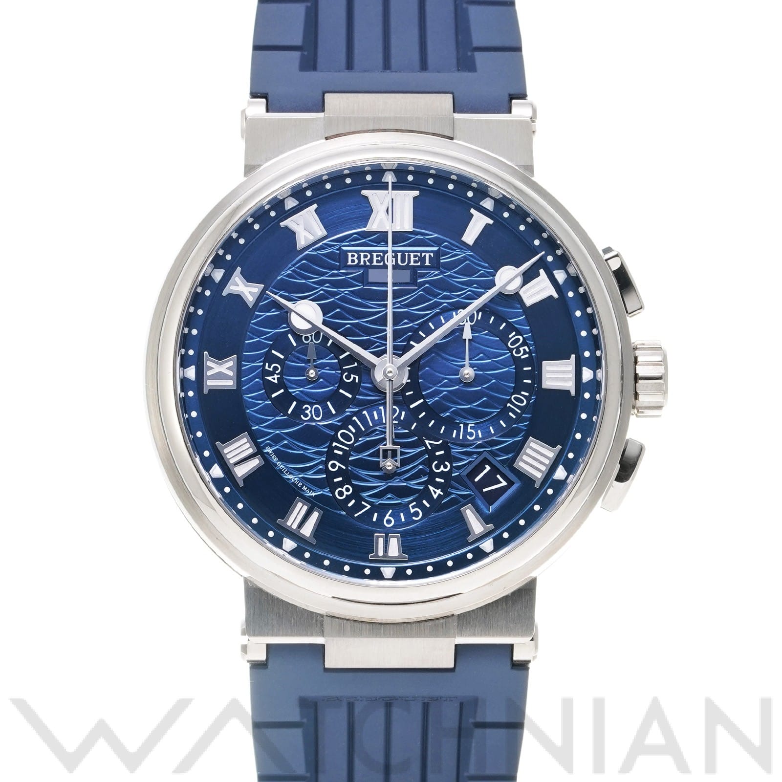 ブレゲ マリーン クロノグラフ 5527BB/Y2/5WV ブルー メンズ 時計 【中古】【wristwatch】