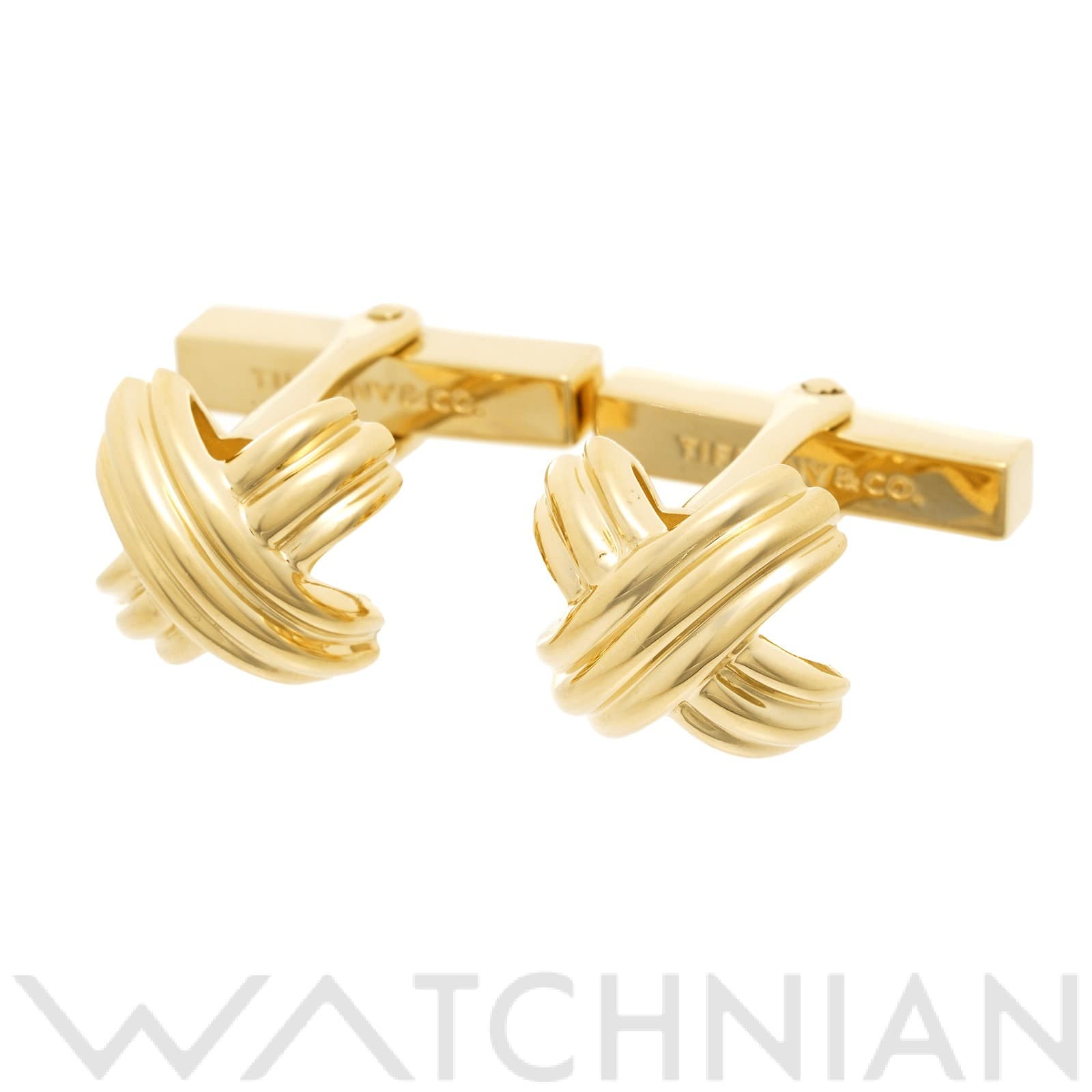 ティファニー シグネチャー カフス K18イエローゴールド YG メンズ ジュエリー 【中古】【jewelry】