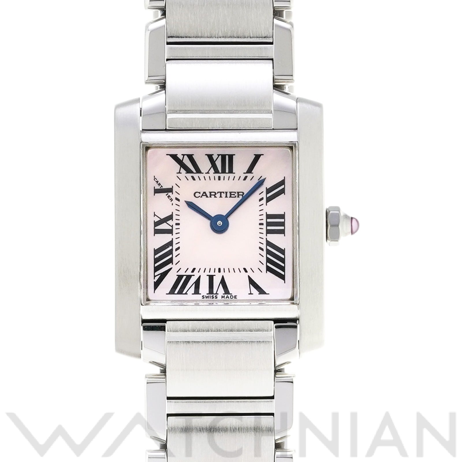 カルティエ タンク フランセーズ SM W51028Q3 ピンクシェル レディース 時計 【中古】【wristwatch】