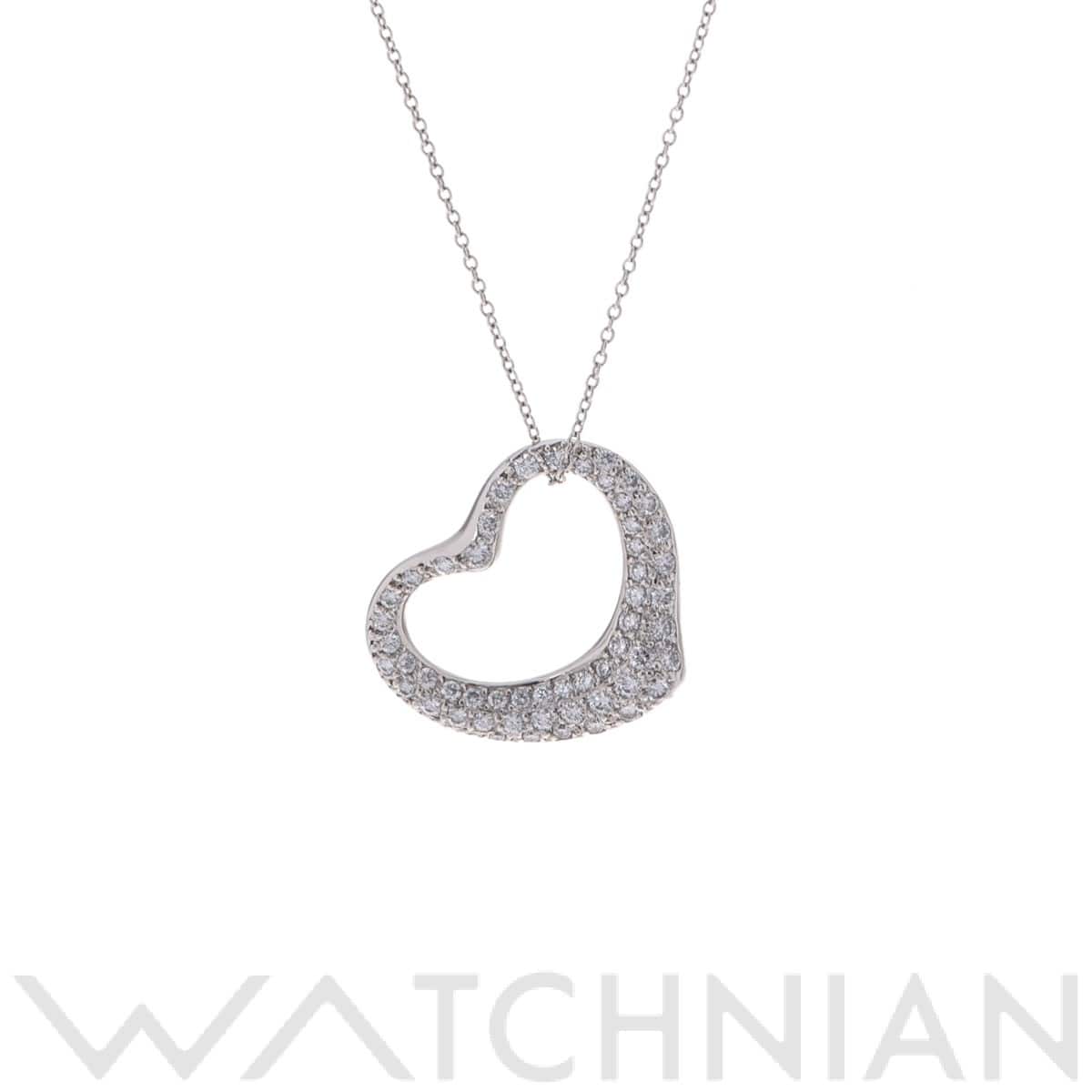 ティファニー オープンハート ネックレス パヴェダイヤ シルバー Pt950プラチナ レディース ジュエリー 【中古】【jewelry】