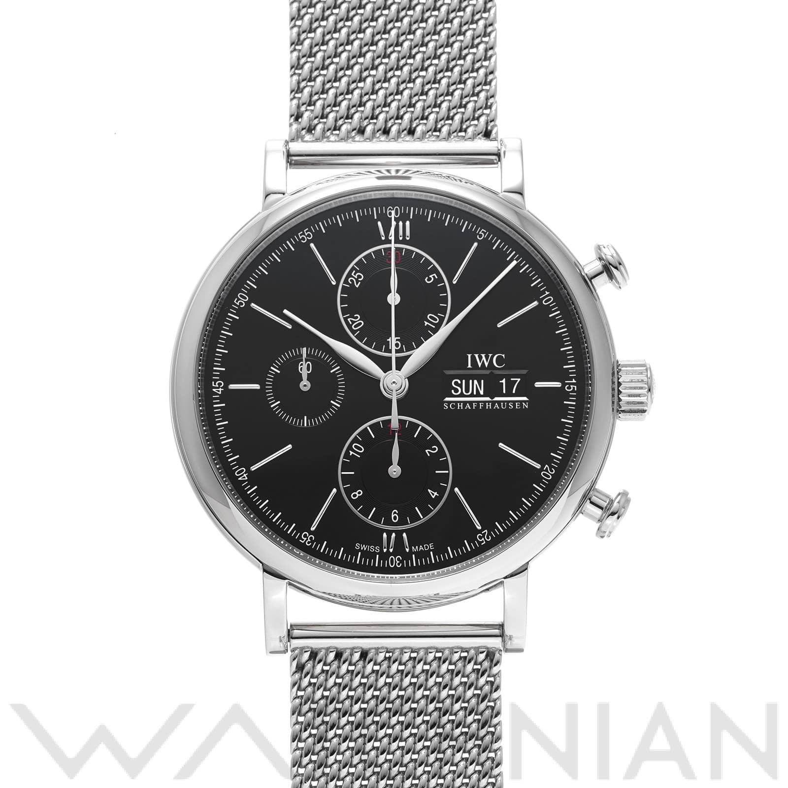 IWC ポートフィノ クロノグラフ IW391010 ブラック メンズ 時計 【中古】【wristwatch】