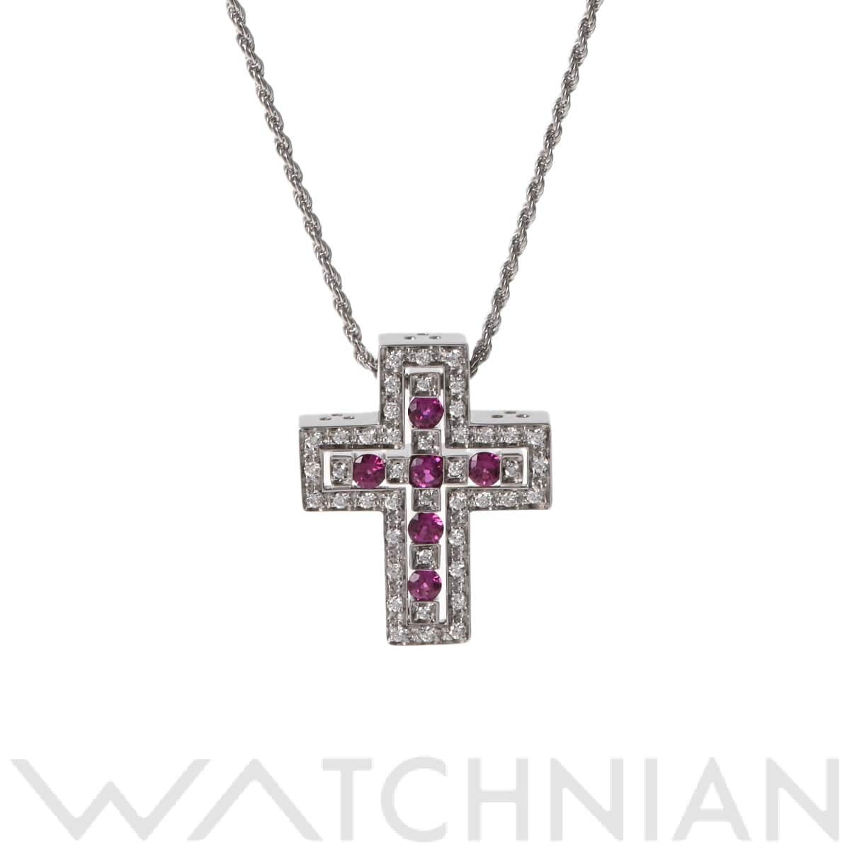 ダミアーニ ベルエポック ネックレス ダイヤ ルビー シルバー K18ホワイトゴールド WG レディース ジュエリー 【中古】【jewelry】