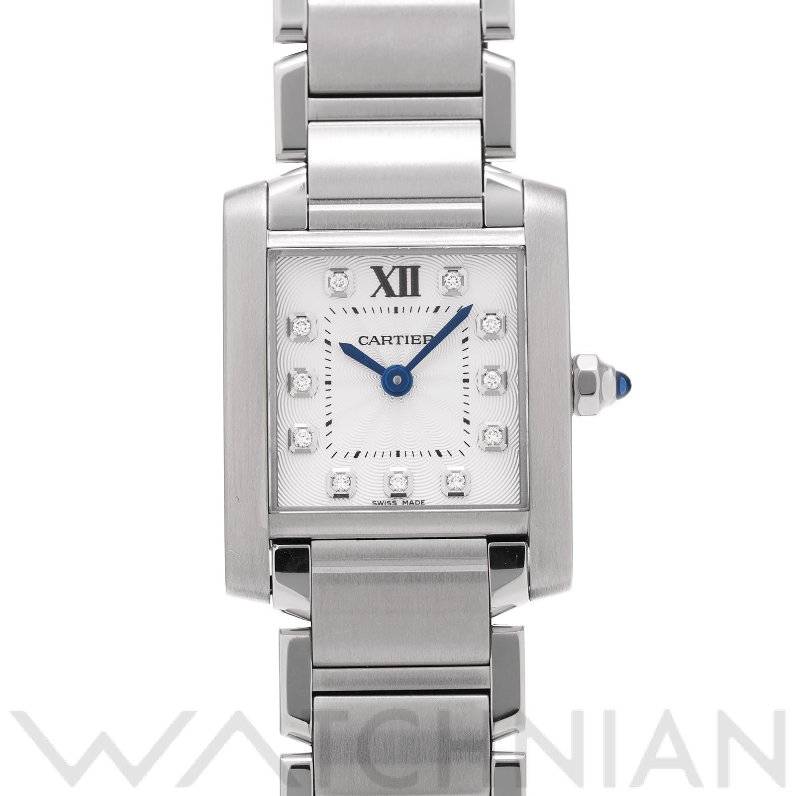 カルティエ タンク フランセーズ SM WE110006 シルバー/ダイヤモンド レディース 時計 【中古】【wristwatch】