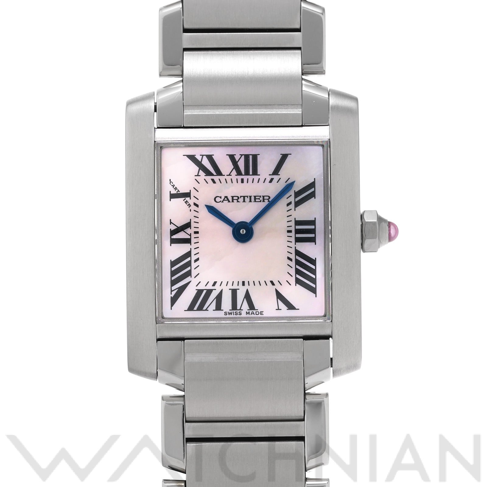 カルティエ タンクフランセーズ SM W51028Q3 ピンクシェル レディース 時計 【中古】【wristwatch】