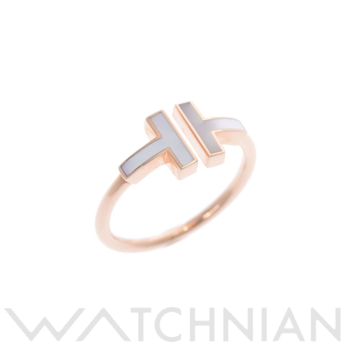 ティファニー Tワイヤー リング ゴールド K18ピンクゴールド PG/ホワイトシェル レディース ジュエリー 【中古】【jewelry】