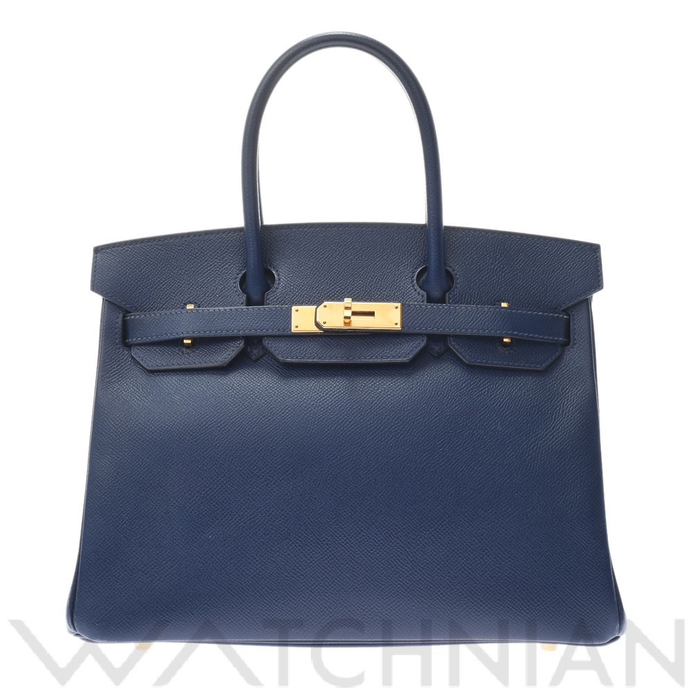 エルメス バーキン 30 ブルーアンクル/ゴールド金具 ヴォーエプソン レディース バッグ 【中古】【bag】