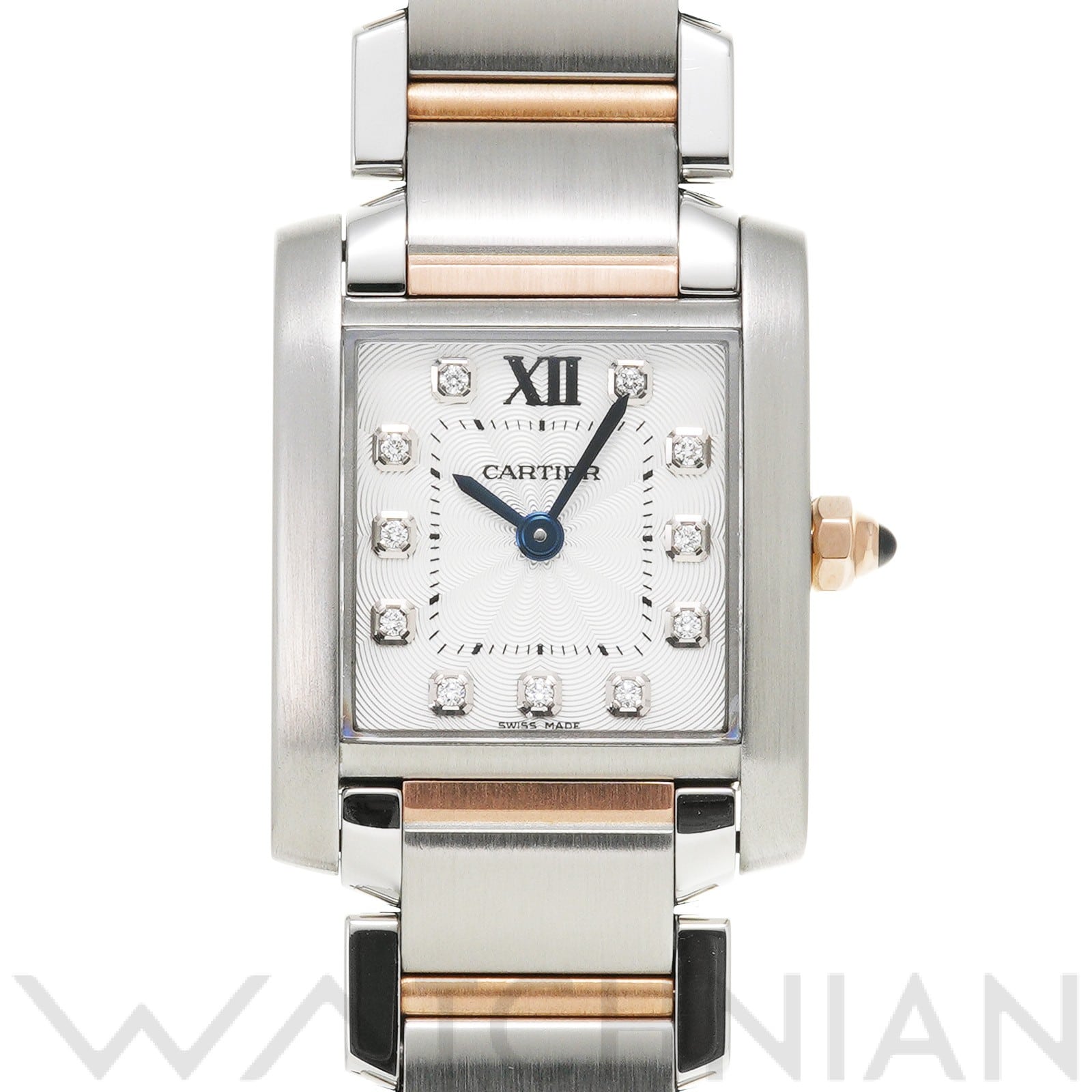 カルティエ タンク フランセーズ SM WE110004 シルバー/ダイヤモンド レディース 時計 【中古】【wristwatch】