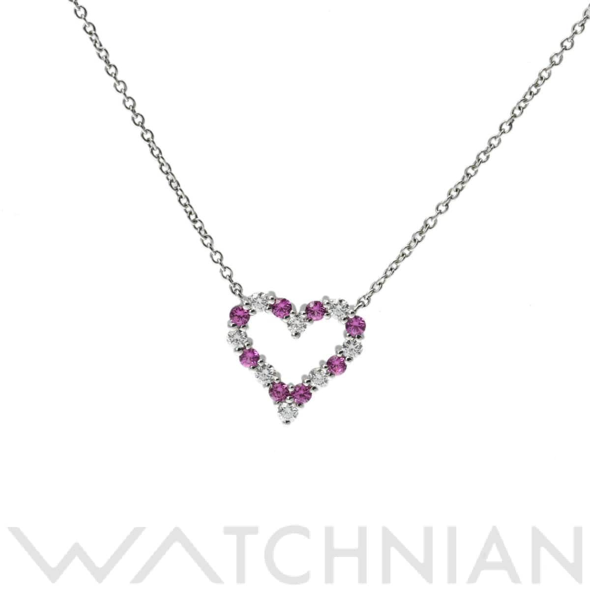 ティファニー センチメンタル ハート ダイヤ ピンクサファイヤ シルバー Pt950プラチナ レディース ジュエリー 【中古】【jewelry】