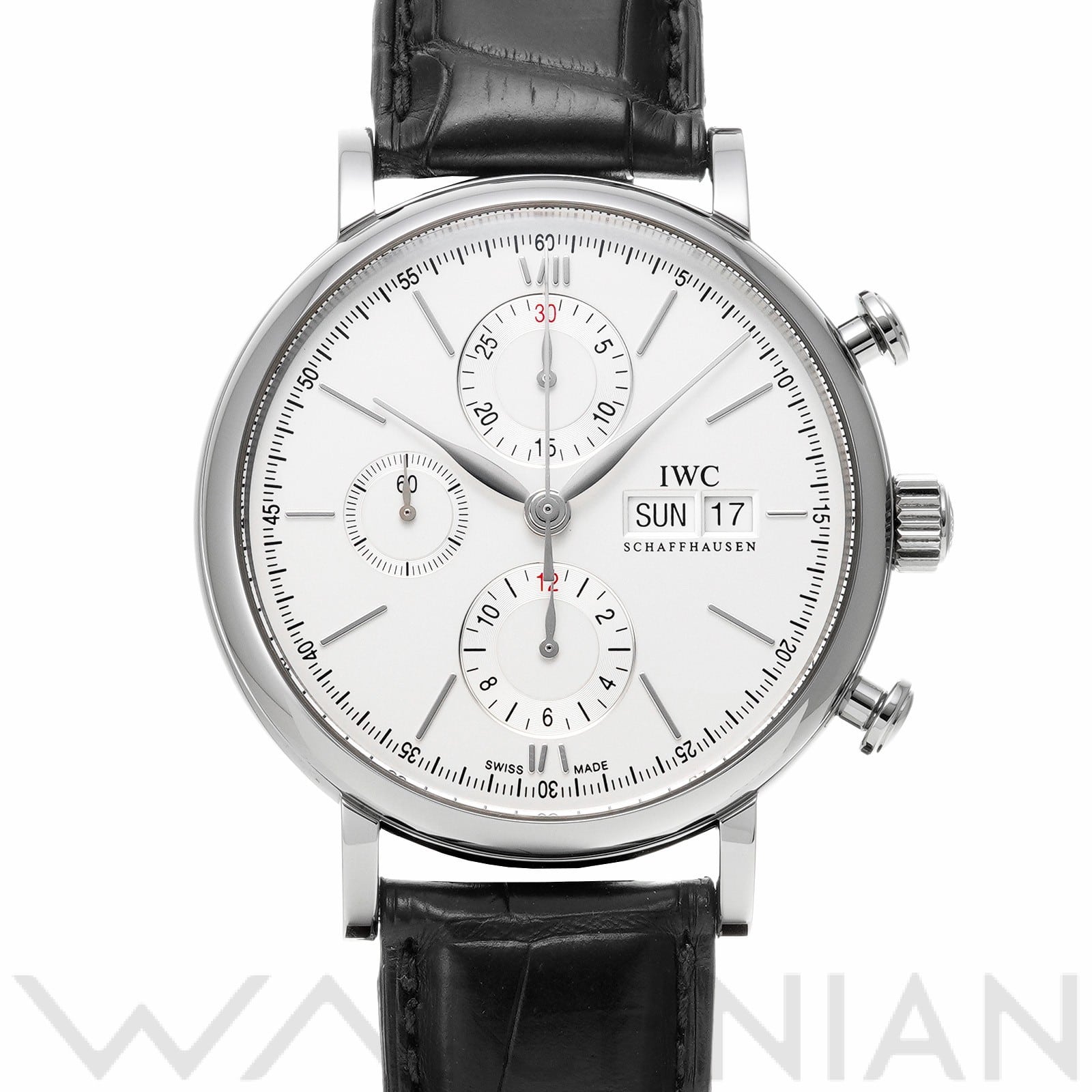 IWC ポートフィノ クロノグラフ IW391007 シルバーメッキ メンズ 時計 【中古】【wristwatch】