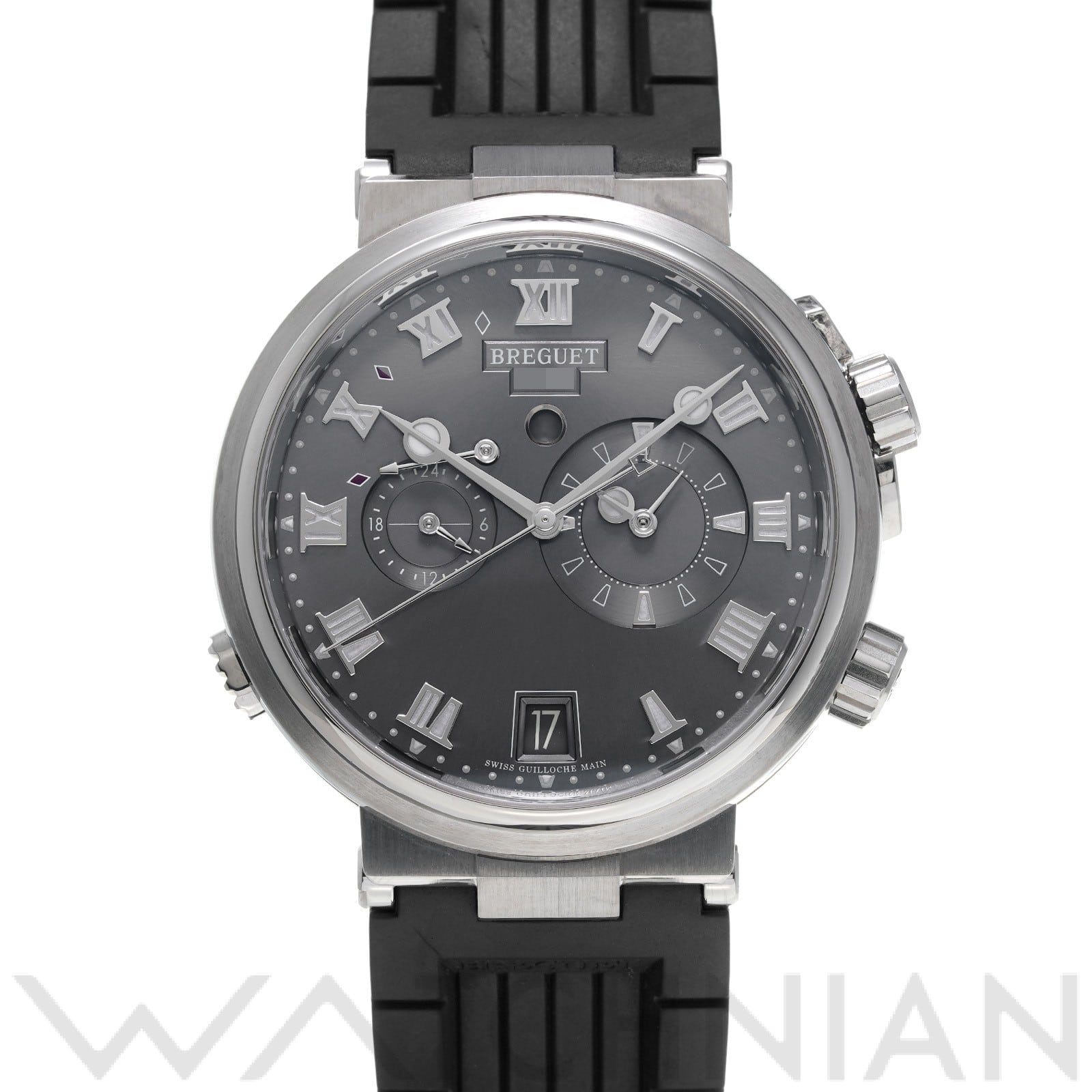 ブレゲ マリーン アラーム ミュージカル 5547TI/G2/5ZU スレートグレー メンズ 時計 【中古】【wristwatch】