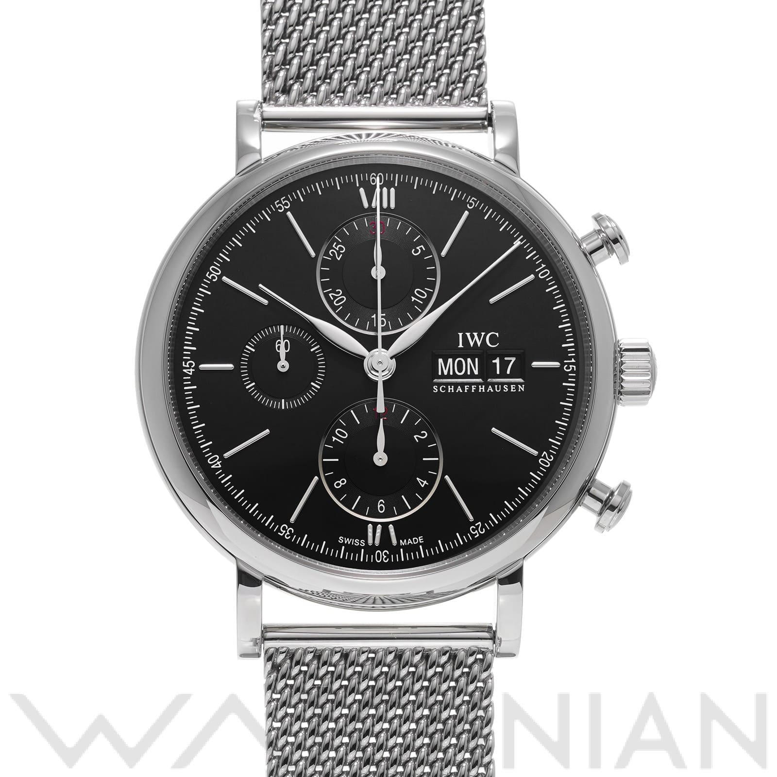 IWC ポートフィノ クロノグラフ IW391030 ブラック メンズ 時計 【中古】【wristwatch】