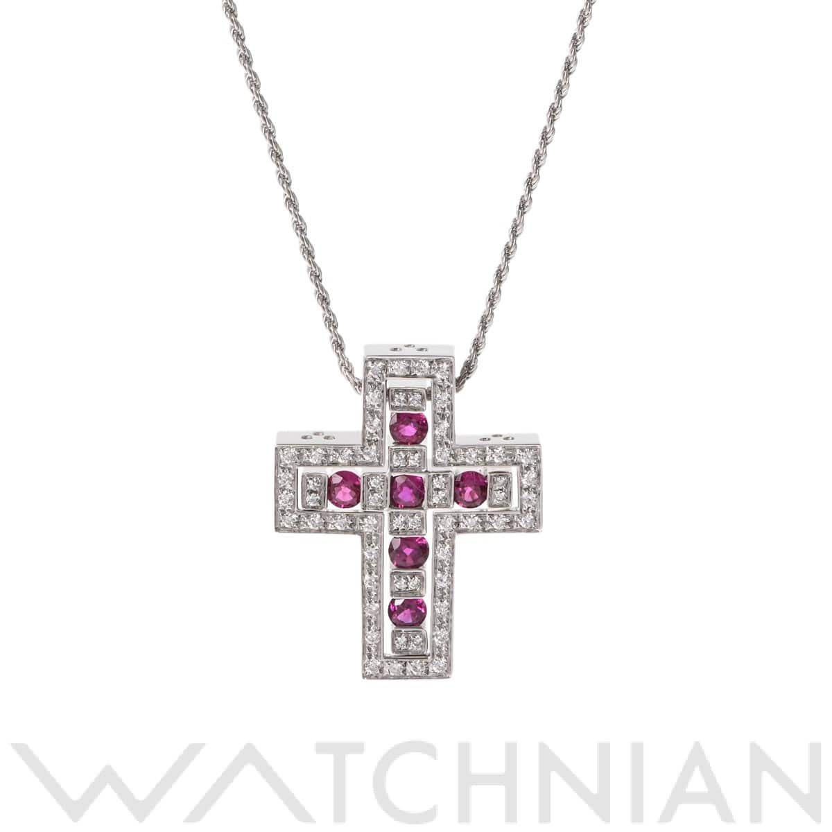 ダミアーニ ベルエポック ネックレス #M ダイヤ ルビー シルバー K18ホワイトゴールド WG レディース ジュエリー 【中古】【jewelry】