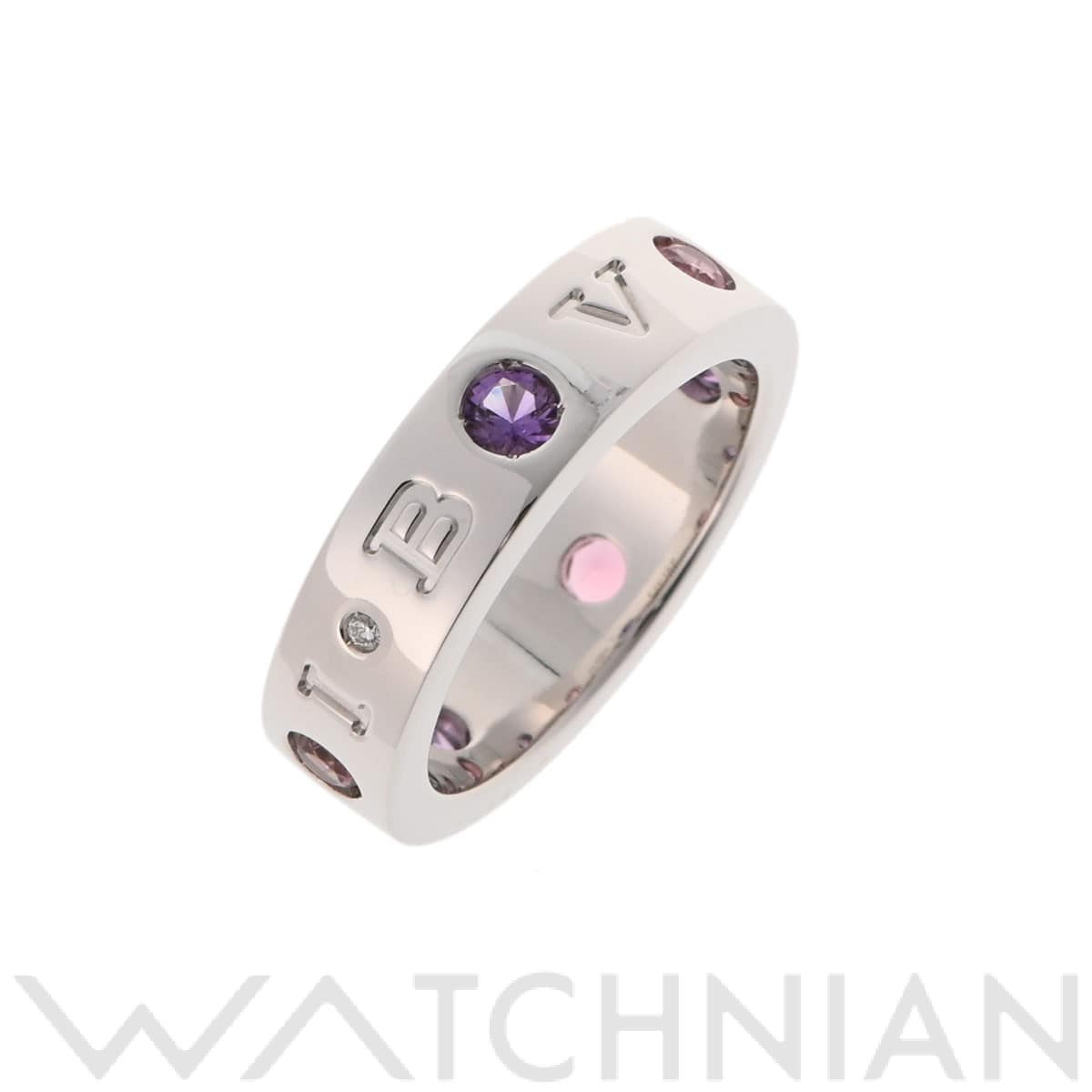 ブルガリ ローマンソルベ リング #48 マルチカラー K18ホワイトゴールド WG/ダイヤモンド レディース ジュエリー 【中古】【jewelry】
