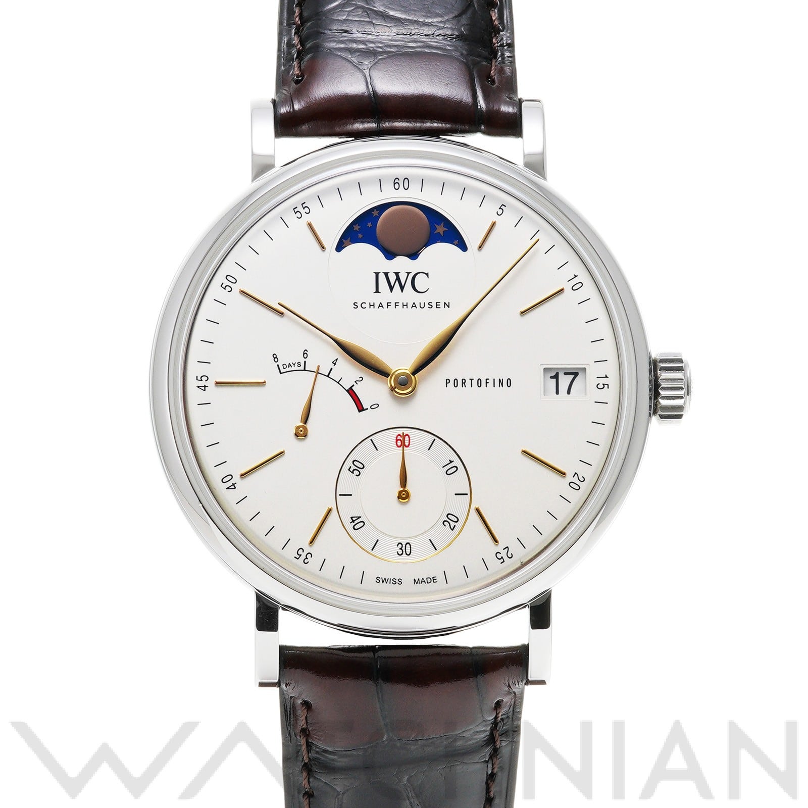 IWC ポートフィノ ハンドワインド ムーンフェイズ IW516401 シルバー メンズ 時計 【中古】【wristwatch】
