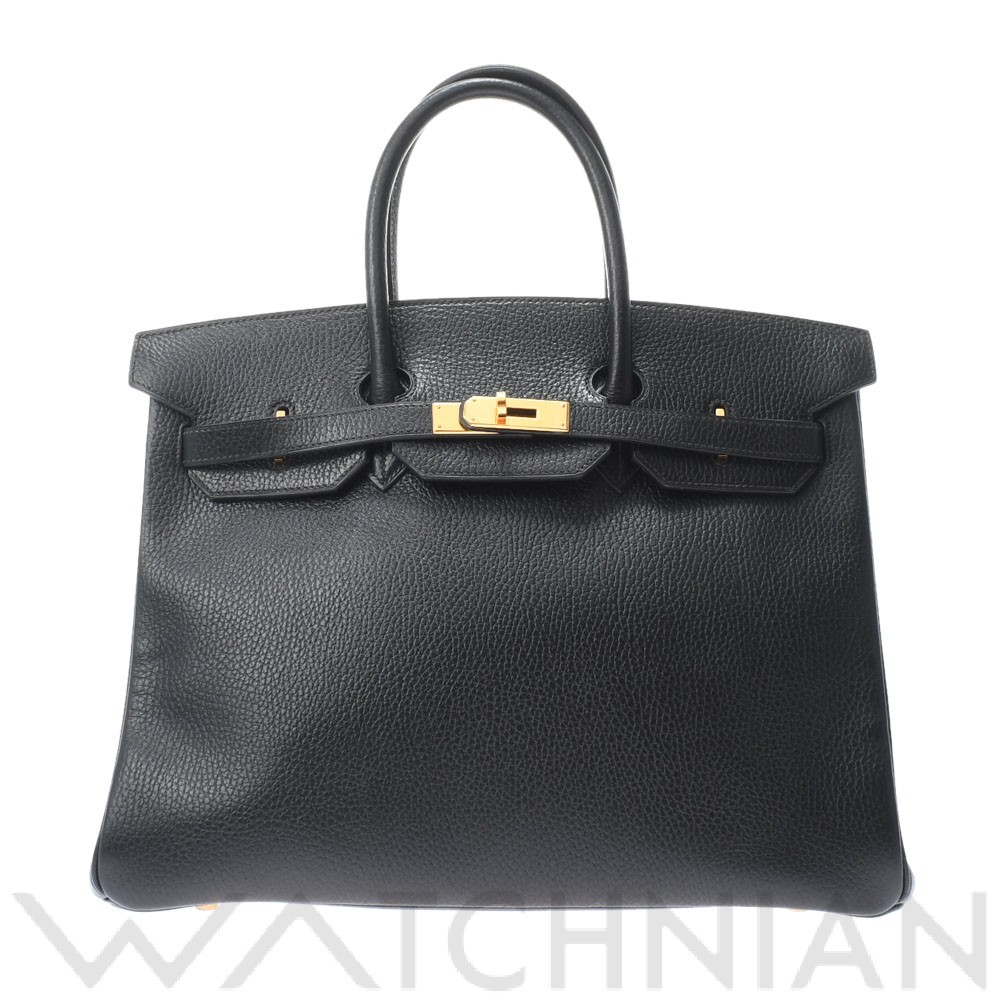 エルメス バーキン 35 ブラック/ゴールド金具 アルデンヌ ユニセックス バッグ 【中古】【bag】