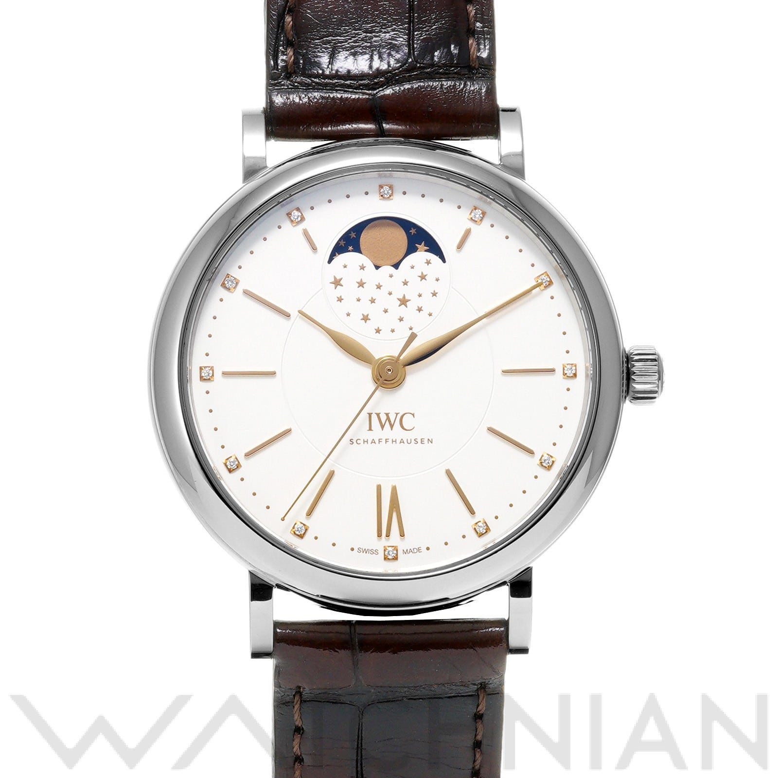 IWC ポートフィノ オートマティック ムーンフェイズ 37 IW459011 シルバーメッキ/ダイヤモンド メンズ 時計 【中古】【wristwatch】