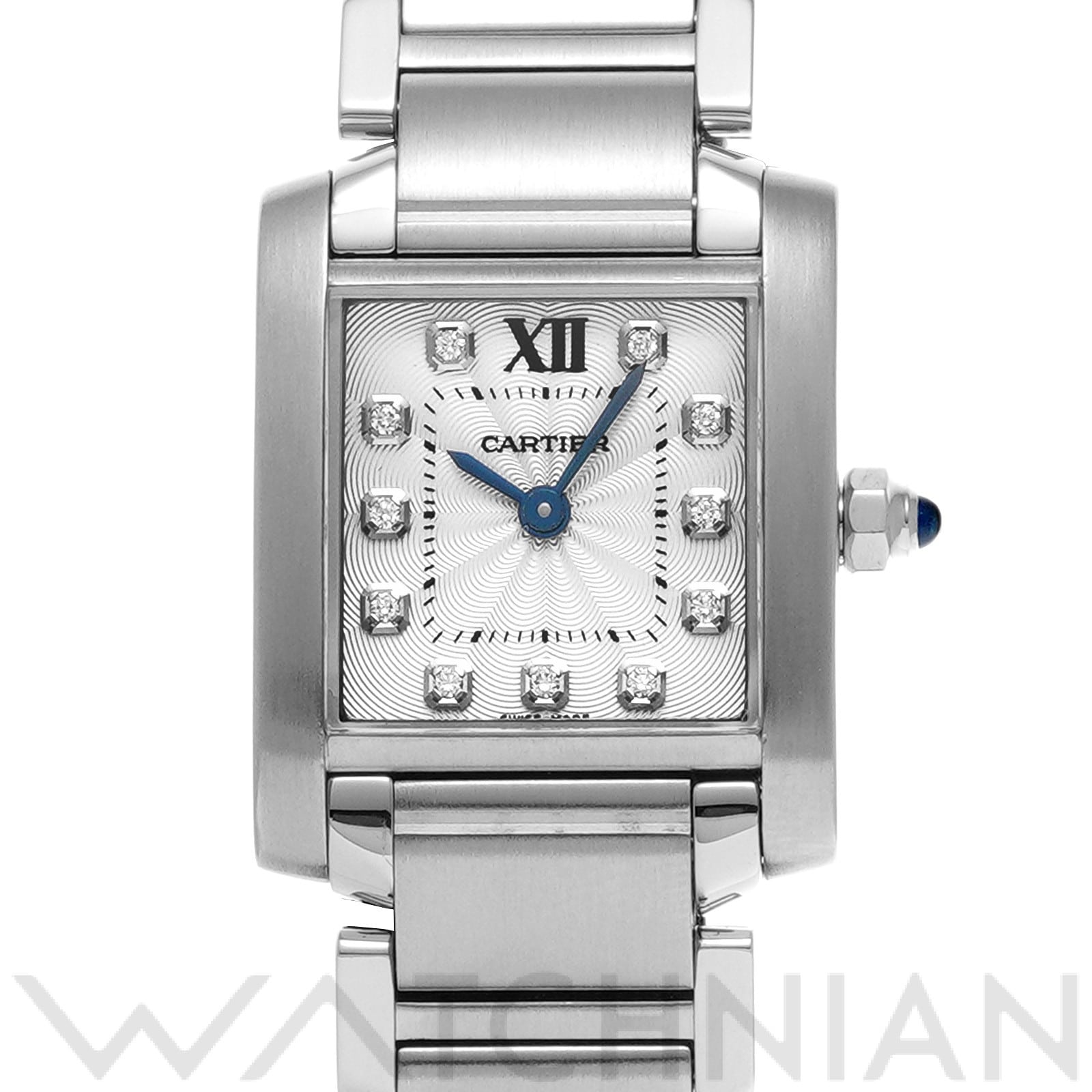カルティエ タンク フランセーズ SM WE110006 シルバー/ダイヤモンド レディース 時計 【中古】【wristwatch】