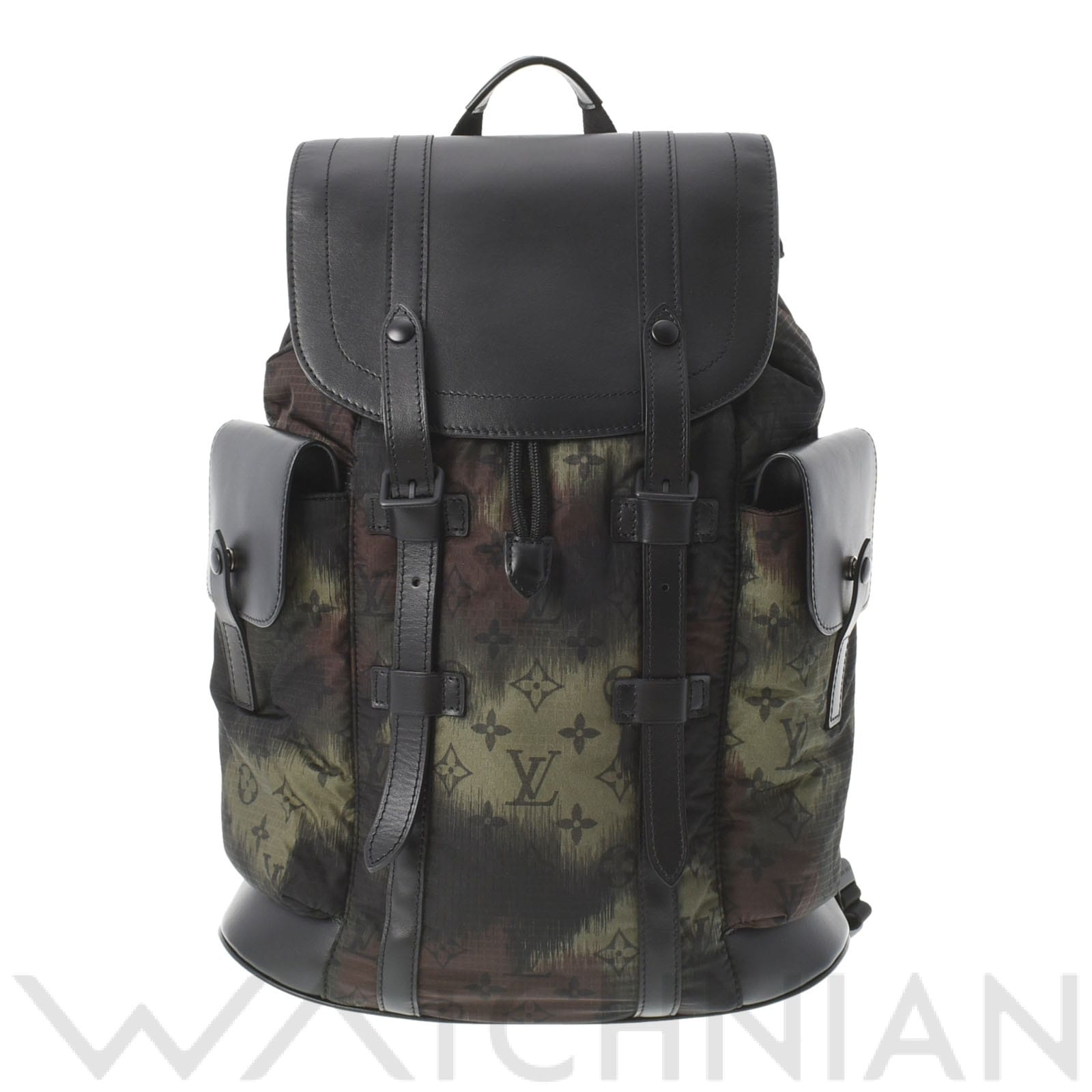 ルイ ヴィトン モノグラムカモフラージュ クリストファーPM カーキ/ブラック M56411 ナイロン/レザー メンズ バッグ 【中古】【bag】