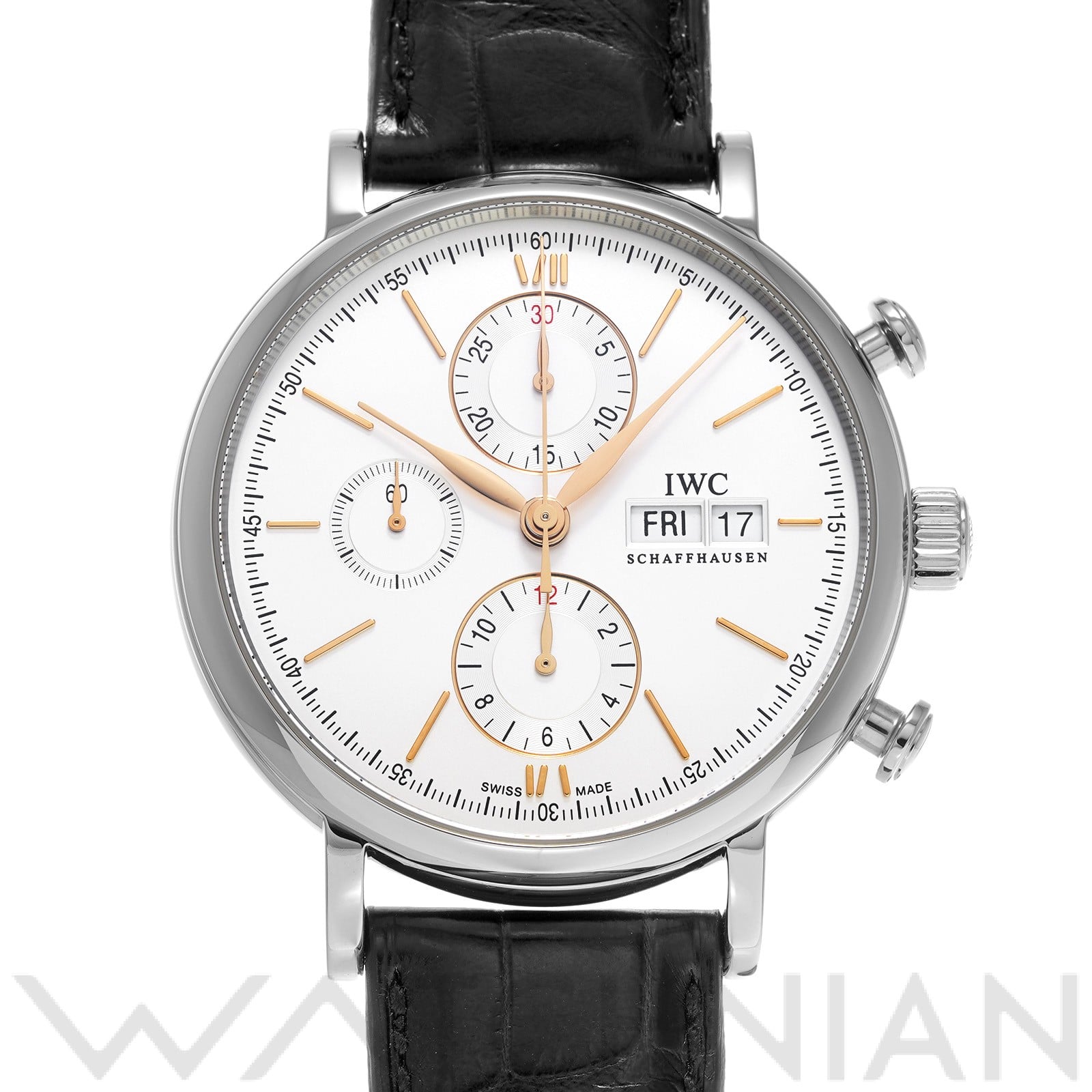 IWC ポートフィノ クロノグラフ IW391022 シルバーメッキ メンズ 時計 【中古】【wristwatch】