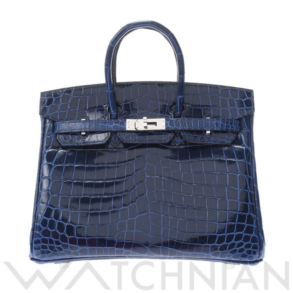 エルメス バーキン 25 ブルーサフィール/パラジウム金具 ニロティカス レディース バッグ 【中古】【bag】