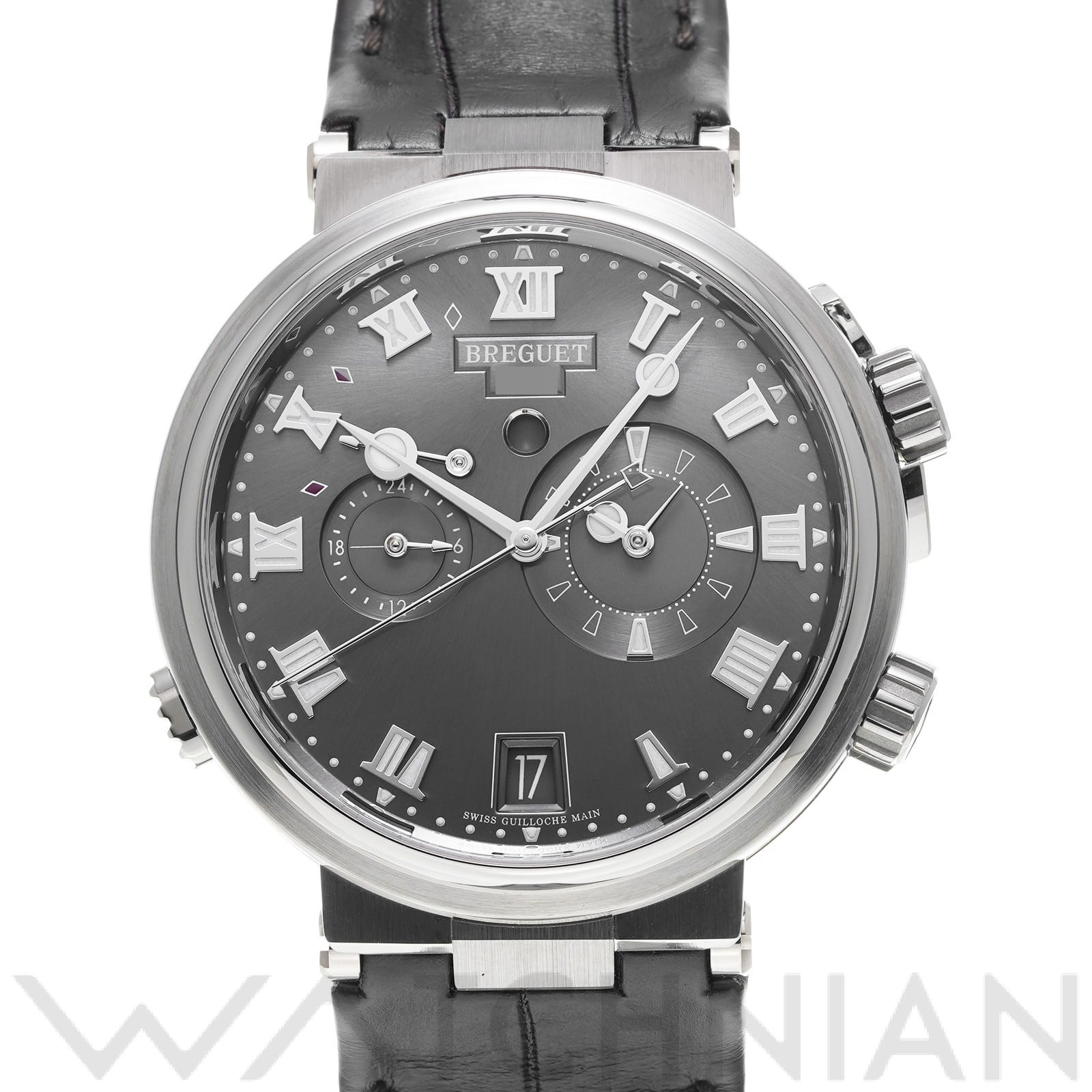 ブレゲ マリーン アラーム ミュージカル 5547TI/G2/9ZU スレートグレー メンズ 時計 【中古】【wristwatch】