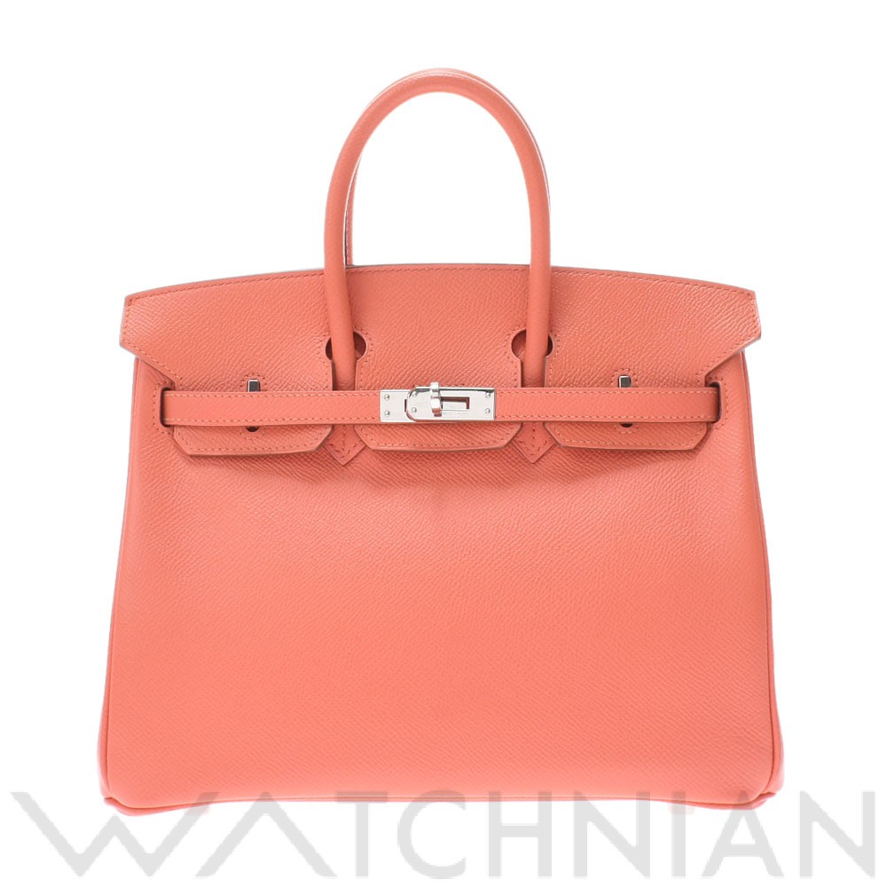 エルメス バーキン 25 フラミンゴ/パラジウム金具 ヴォーエプソン レディース バッグ 【中古】【bag】