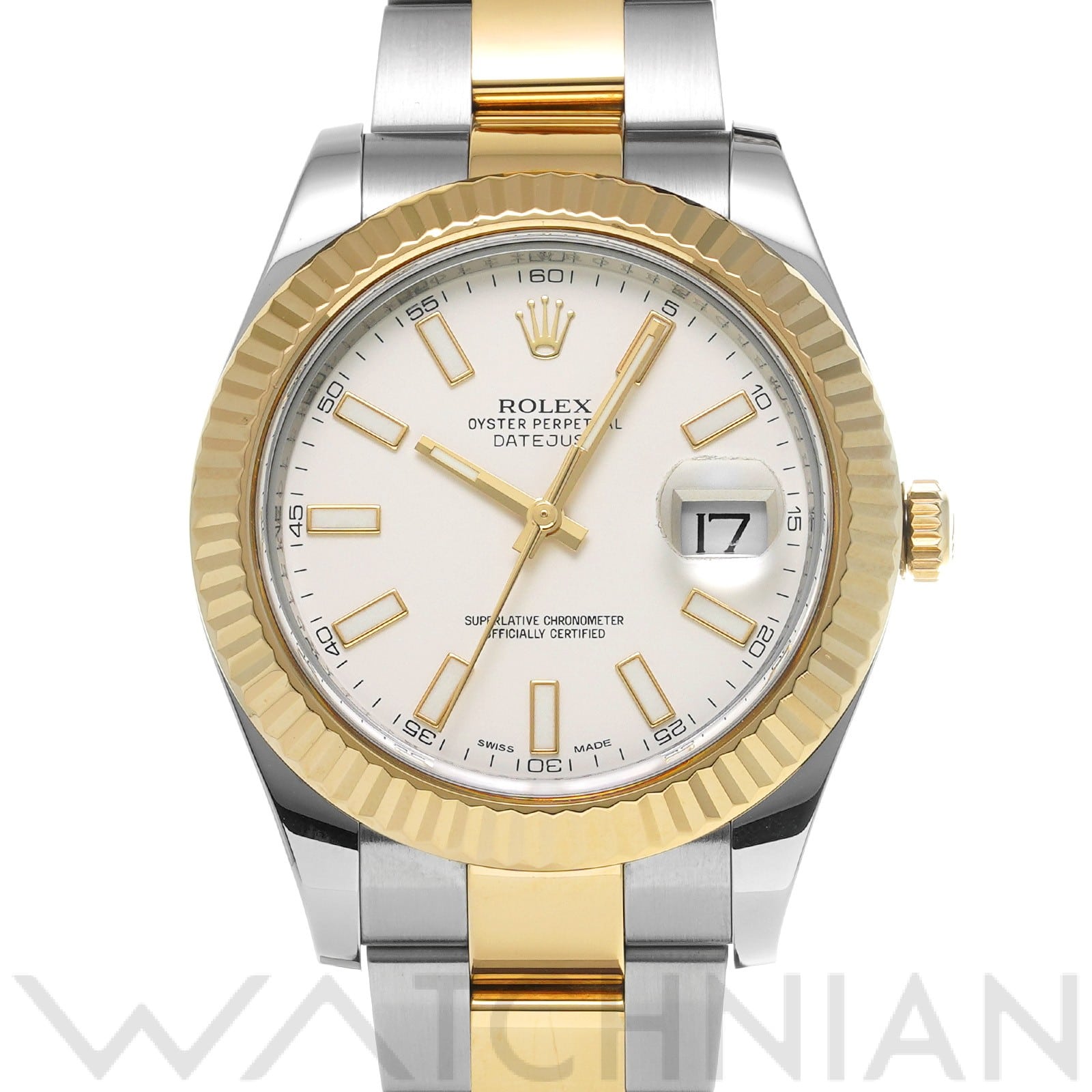 ロレックス デイトジャストII 116333 アイボリー メンズ 時計 【中古】【wristwatch】