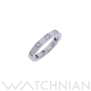カルティエ ラニエールリング #49 ハーフダイヤ シルバー K18ホワイトゴールド WG レディース ジュエリー 【中古】【jewelry】